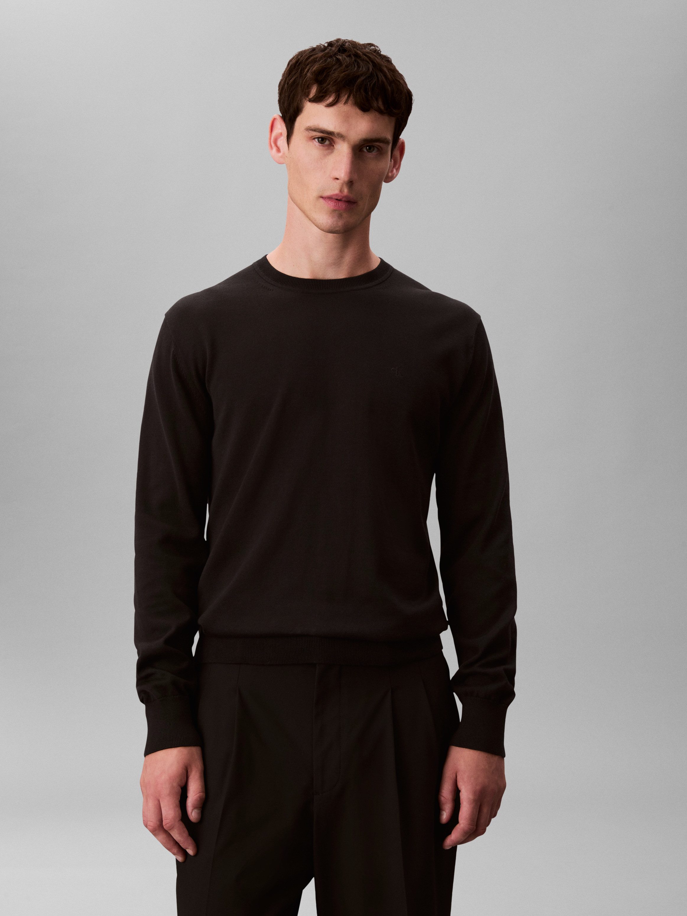 Calvin Klein Strickpullover LS SUPIMA COTTON CREW 14GG Mit Rundhalsausschnitt