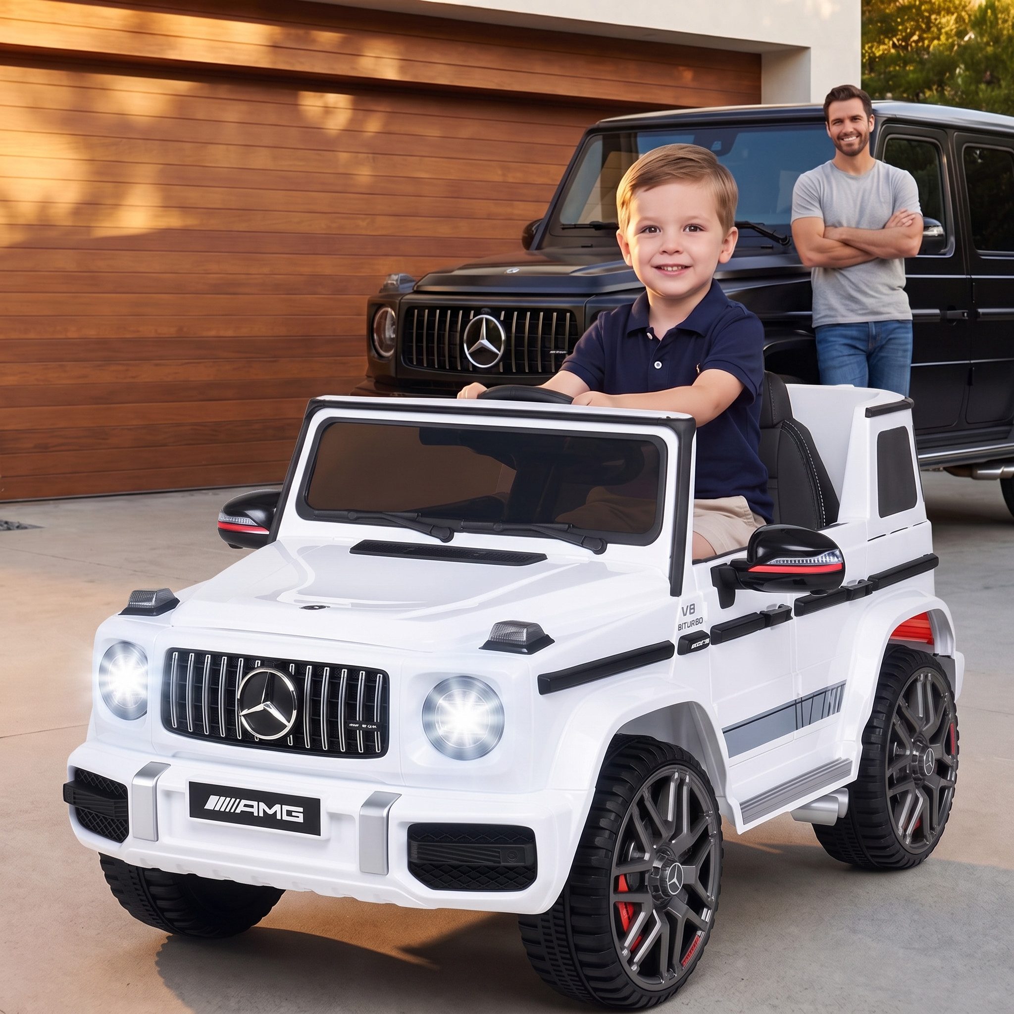 Actionbikes Motors Elektro-Kinderauto Mercedes Benz AMG G63 Kinder Elektro Auto ab 3 Jahre, Soft-Start - Stoßdämpfer - m. Fernbedienung - Bremsautomatik