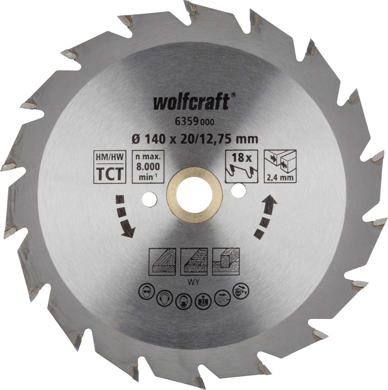Wolfcraft Kreissägeblatt Wolfcraft Kreissägeblatt Serie grün Ø 140 mm