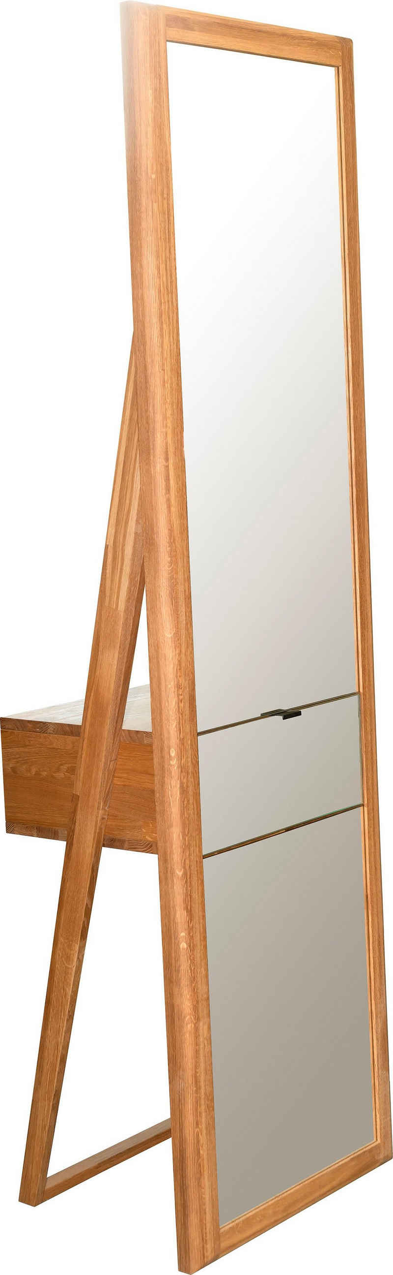 andas Ganzkörperspiegel »Scandi«, aus massivem Eichenholz, mit einer Schublade, Breite 56 cm