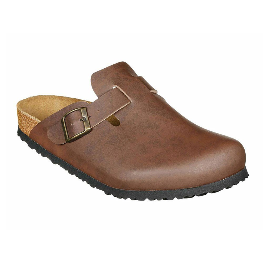 Amsterdam SynSoft Damen & Herren Clog Braun Schmal Gr. 38 Hausschuh