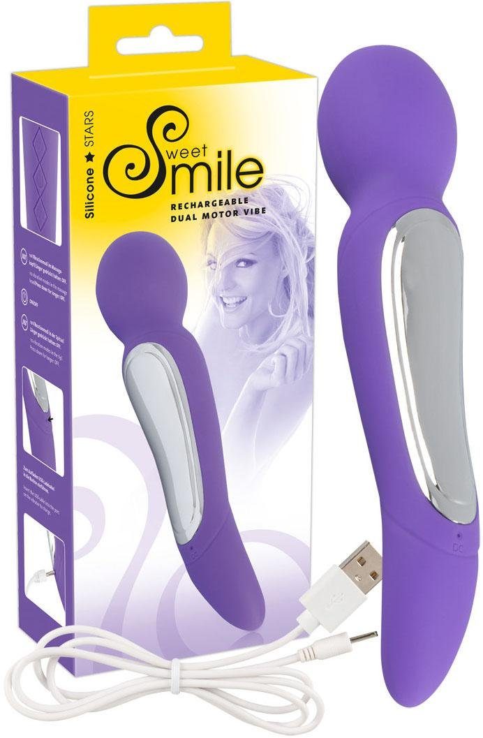 Wand Smile Massager Vibe Rechargeable Dual Motor
