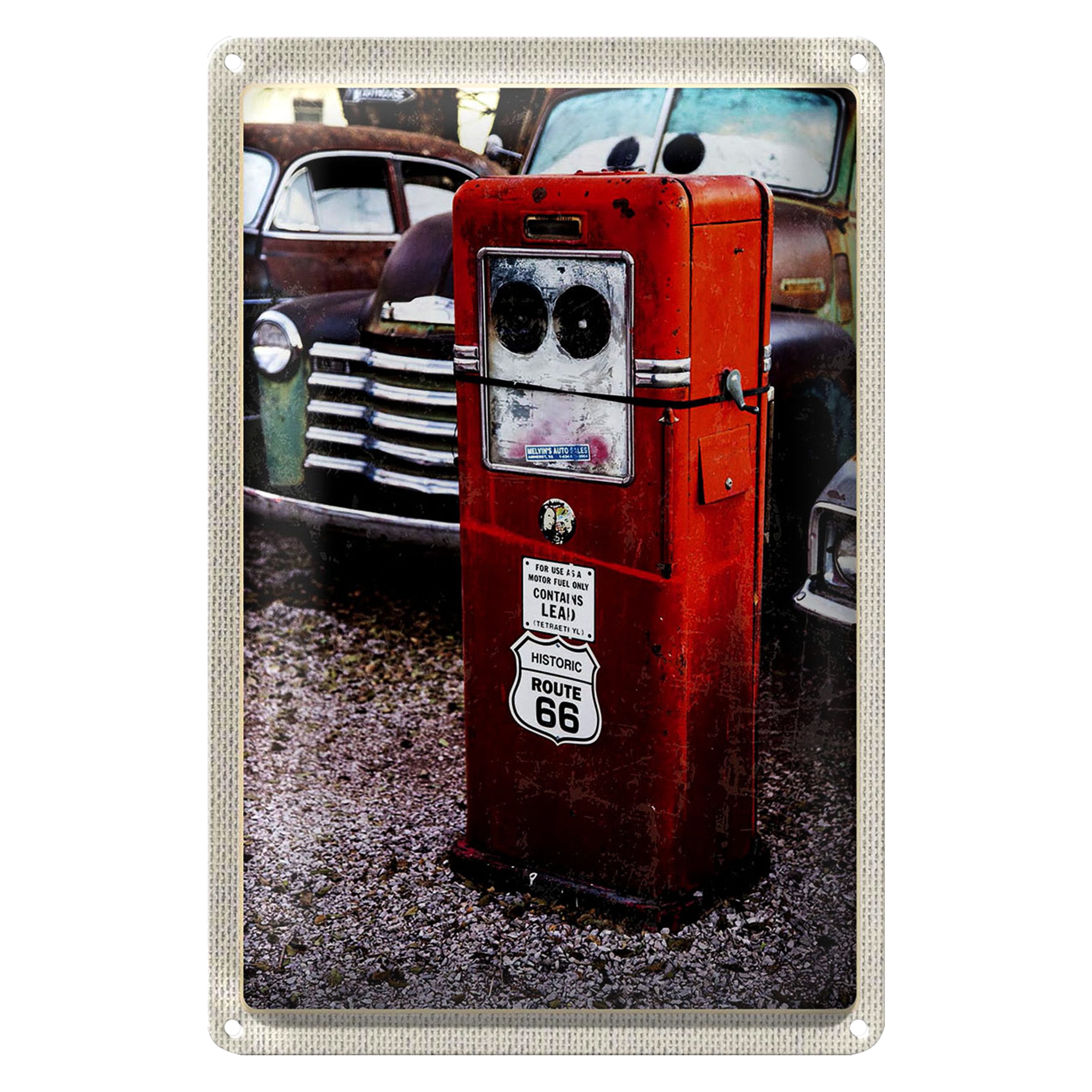 Roomando Metallschild Blechschild Reise 20x30cm USA Amerika Tankstelle Route 66 90er