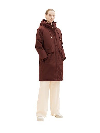 gestepptem in TAILOR der Parka Inlay auch Kapuze mit - TOM raisin