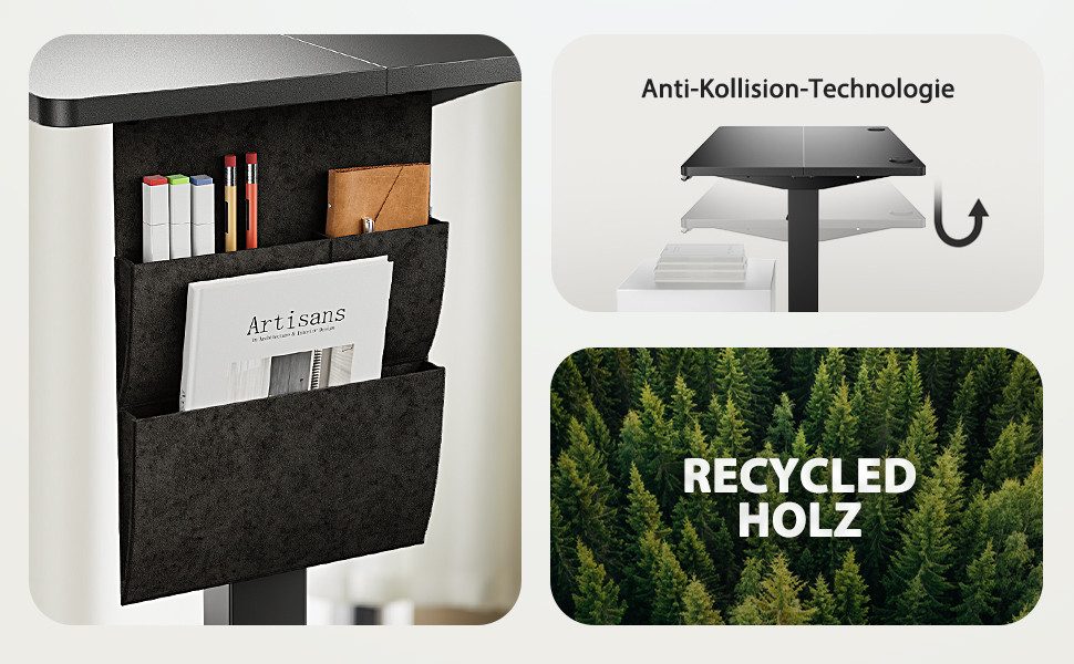 Vivitar Schreibtisch Elektrischer Höhenverstellbarer Schreibtisch mit Storage Tasche (Ergonomisch, Elektrisch, Einstellbar, Kratzfest, High-Tech Schneckengetrie – Bild 5 von 5