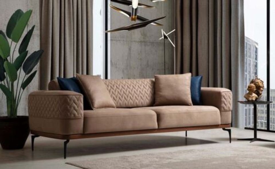 JVmoebel Sofa Luxus Sofa Design Dreisitzer Moderne Couch Taupe Neu, Made in Europe