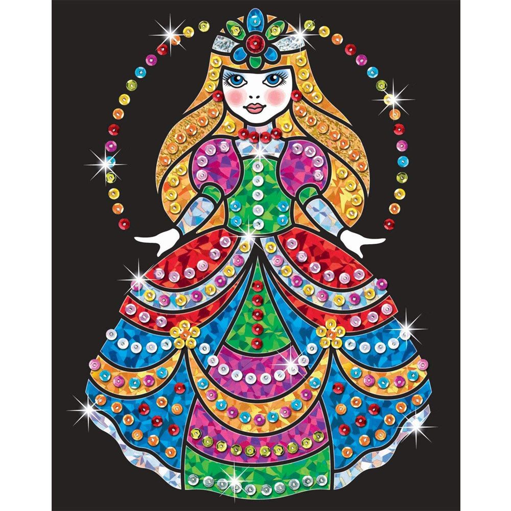 MAMMUT Spiel und Geschenk Kreativset Sequin Art Foilastic Prinzessin