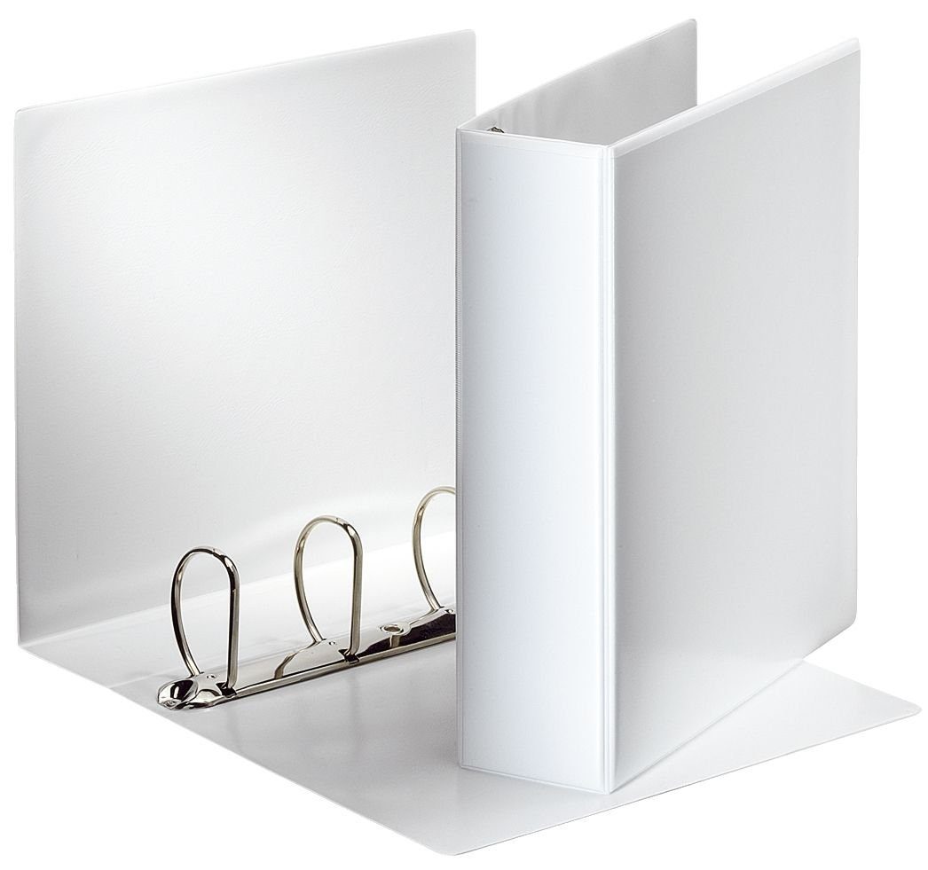 Ringbuchmappe Ringbuch Präsentation, mit Taschen, A4, PP, 4 Ringe, 60 mm, weiß