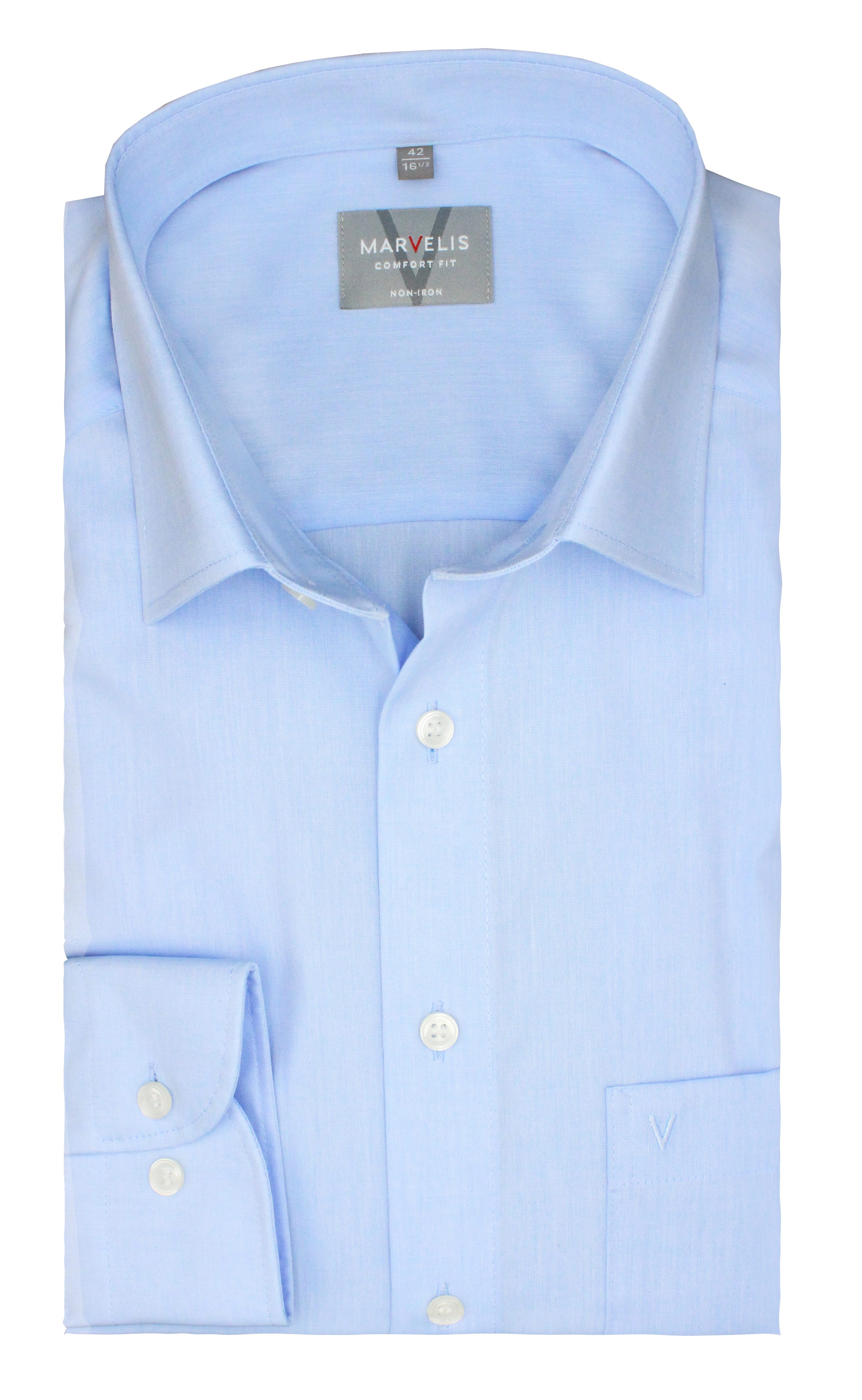 MARVELIS Businesshemd Comfort Fit, Bleu, Chambray, günstig online kaufen