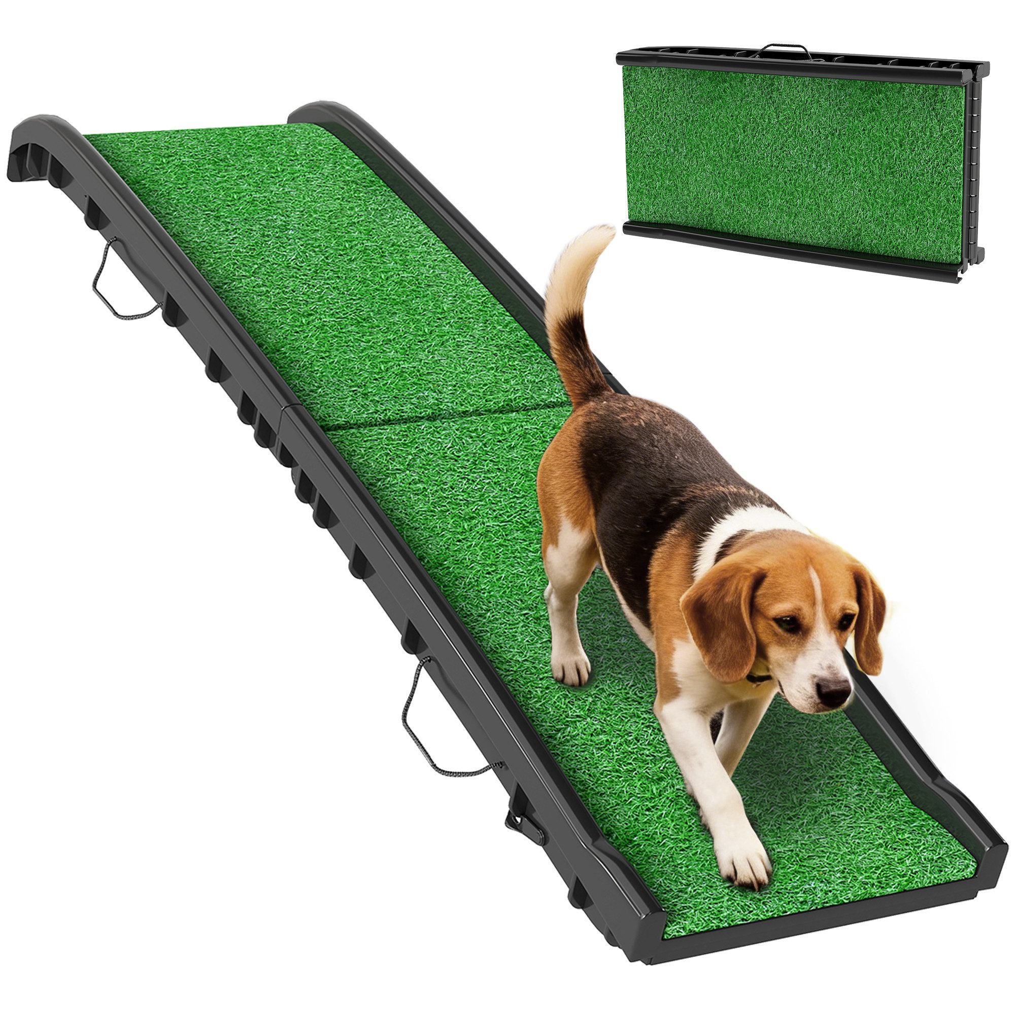 PawHut Hunderampe Haustierrampe (klappbar Hundetreppe, 1-St., Hundeautorampe), für Große & Kleine Tiere bis 90 kg Schwarz