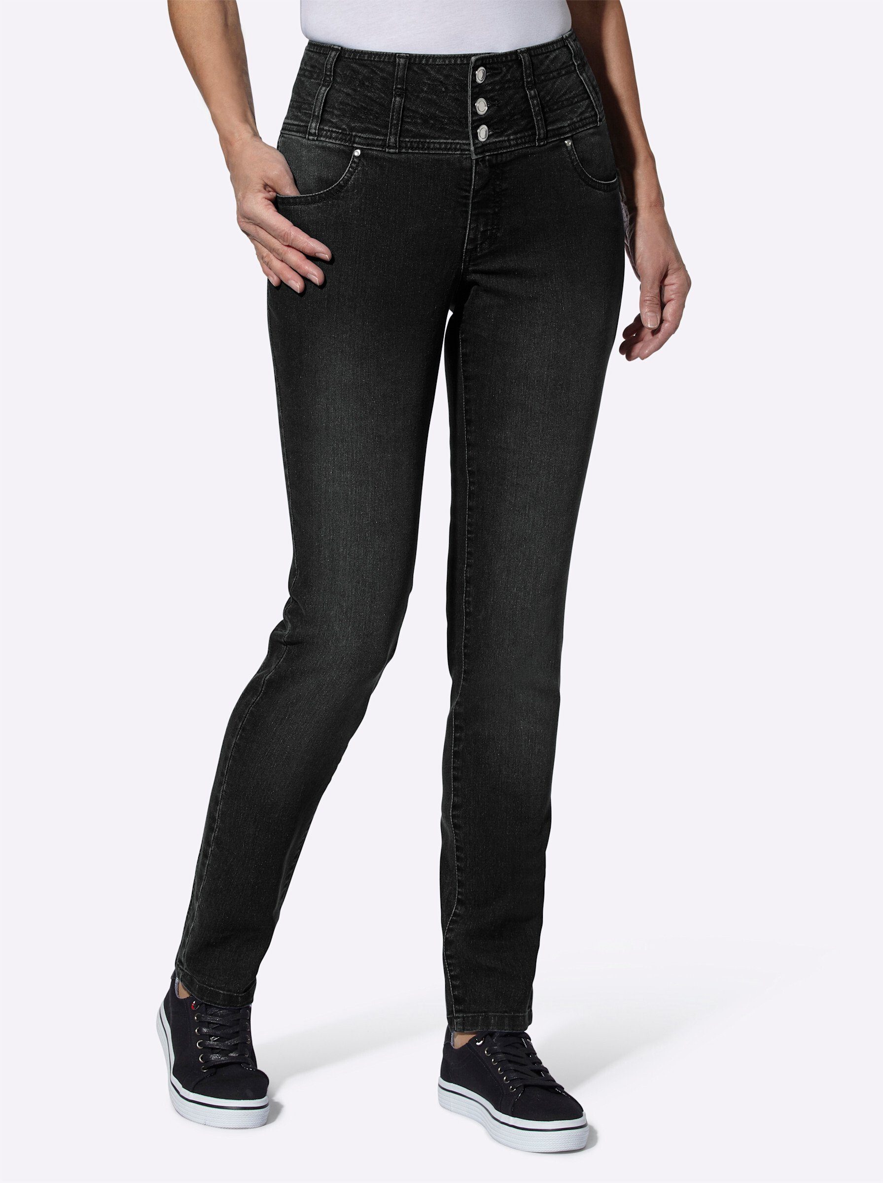 Jeans Bequeme an! Sieh black-denim