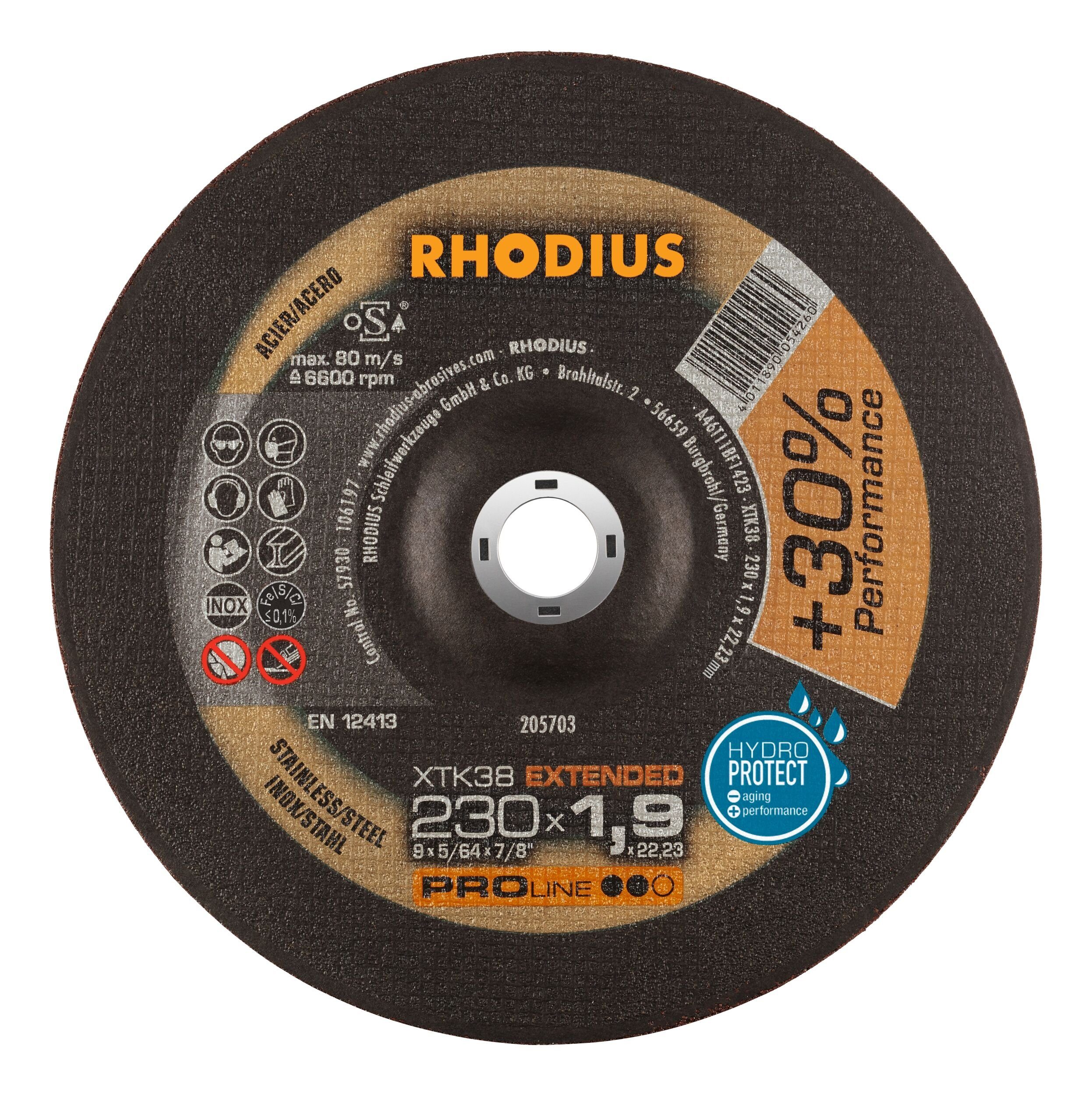 Rhodius Trennscheibe PROline XTS, Ø 230 mm, PROline XTK38 Extradünne - 230 x 1,9 x 22,23 mm