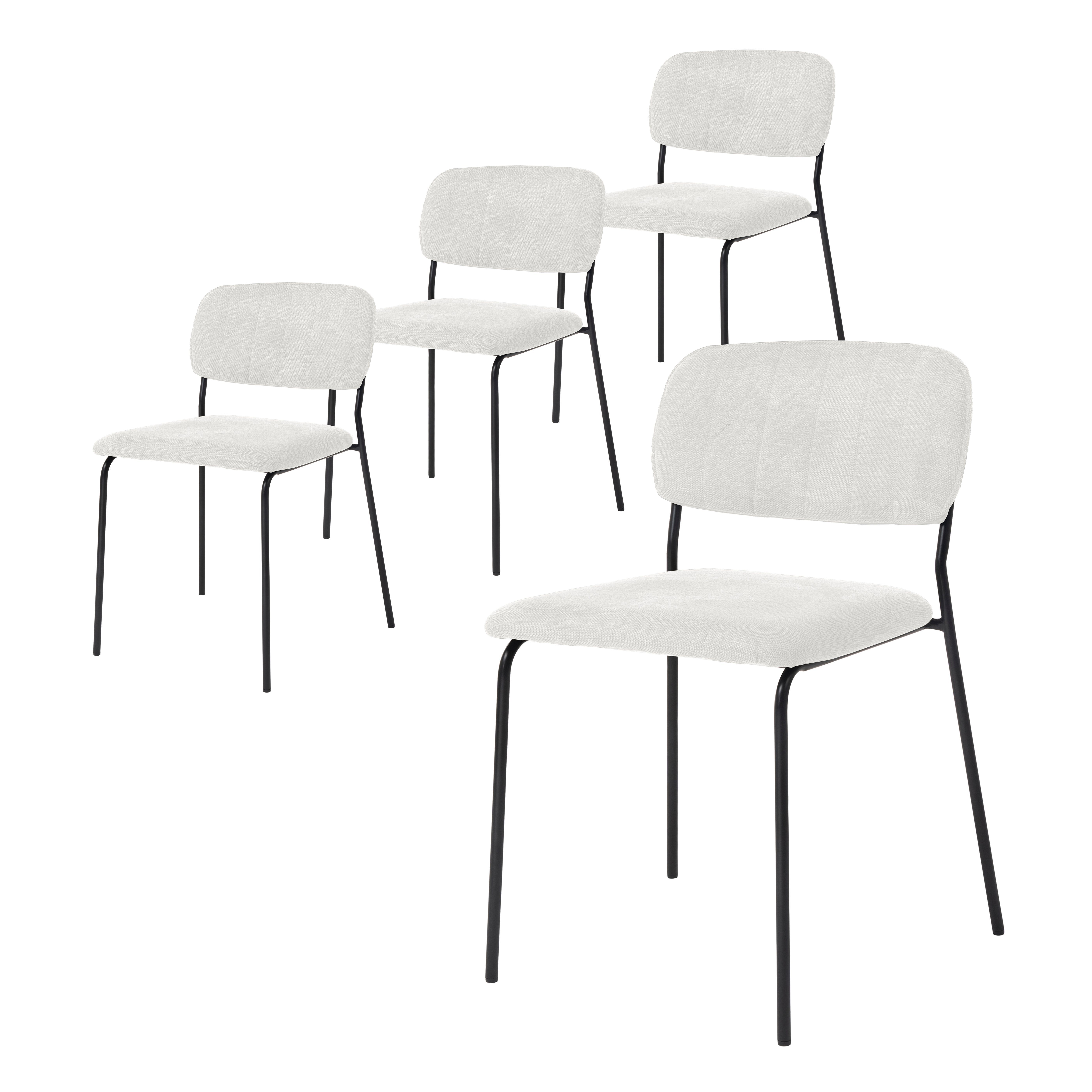 Zedelmaier Esszimmerstuhl belastbar bis modernes Stuhl stühle, stühle Set, esstisch Küchenstühle Industriedesign, 4er (4er 120 kg Set), Weiß esszimmer, Metallbeine