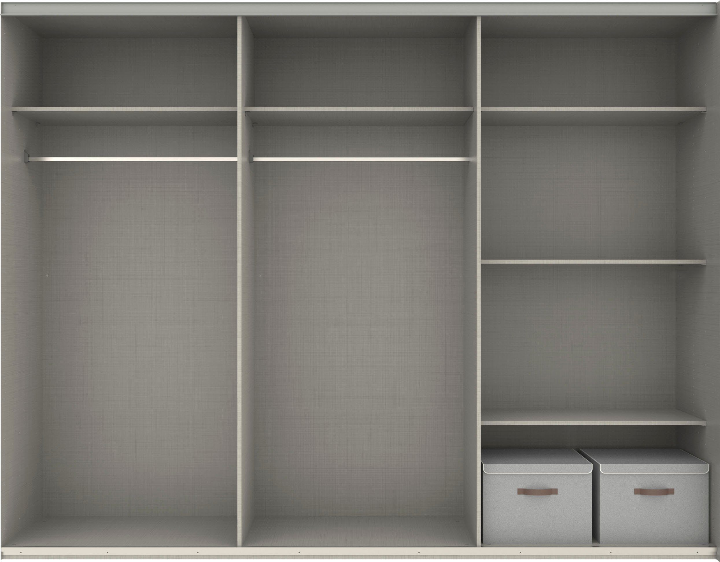 Wimex Schwebetürenschrank Norderstedt INKLUSIVE 2 Stoffboxen und 2 zusätzliche Einlegeböden, mit Glastür