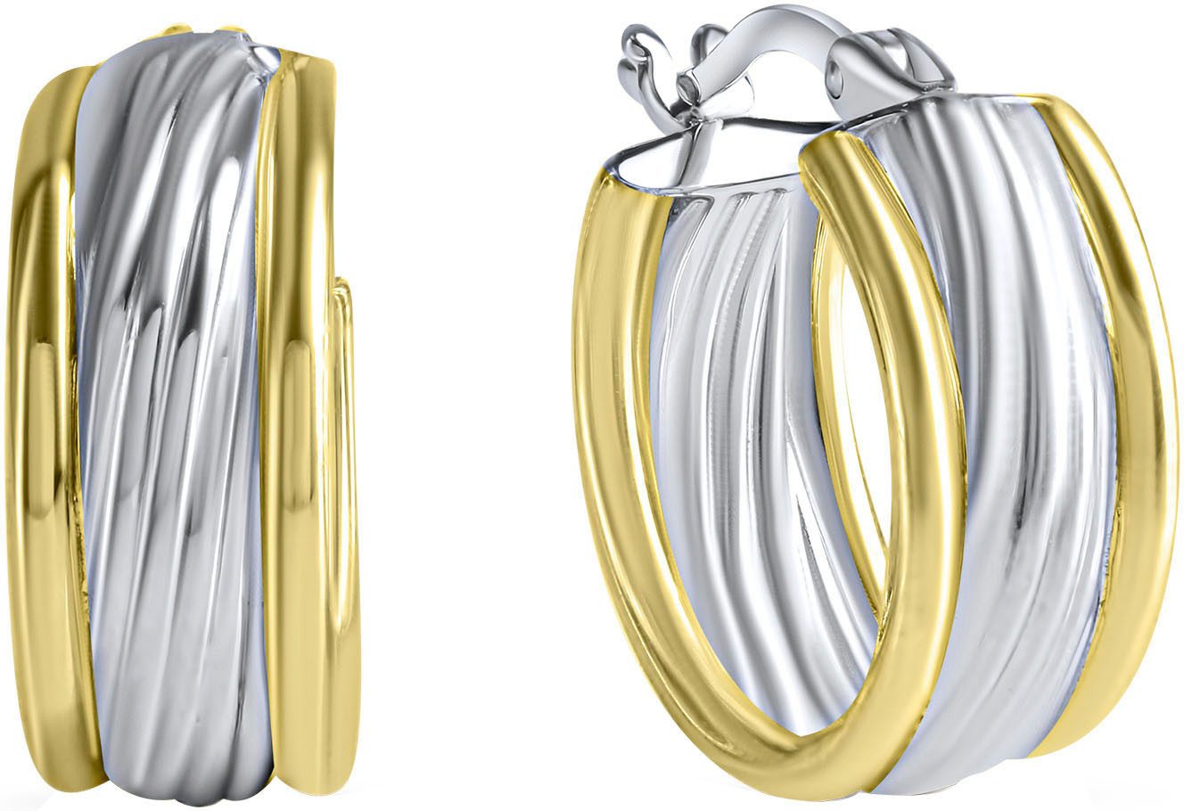 Paar Creolen Schmuck Geschenk, Ohrringe, Silber 925