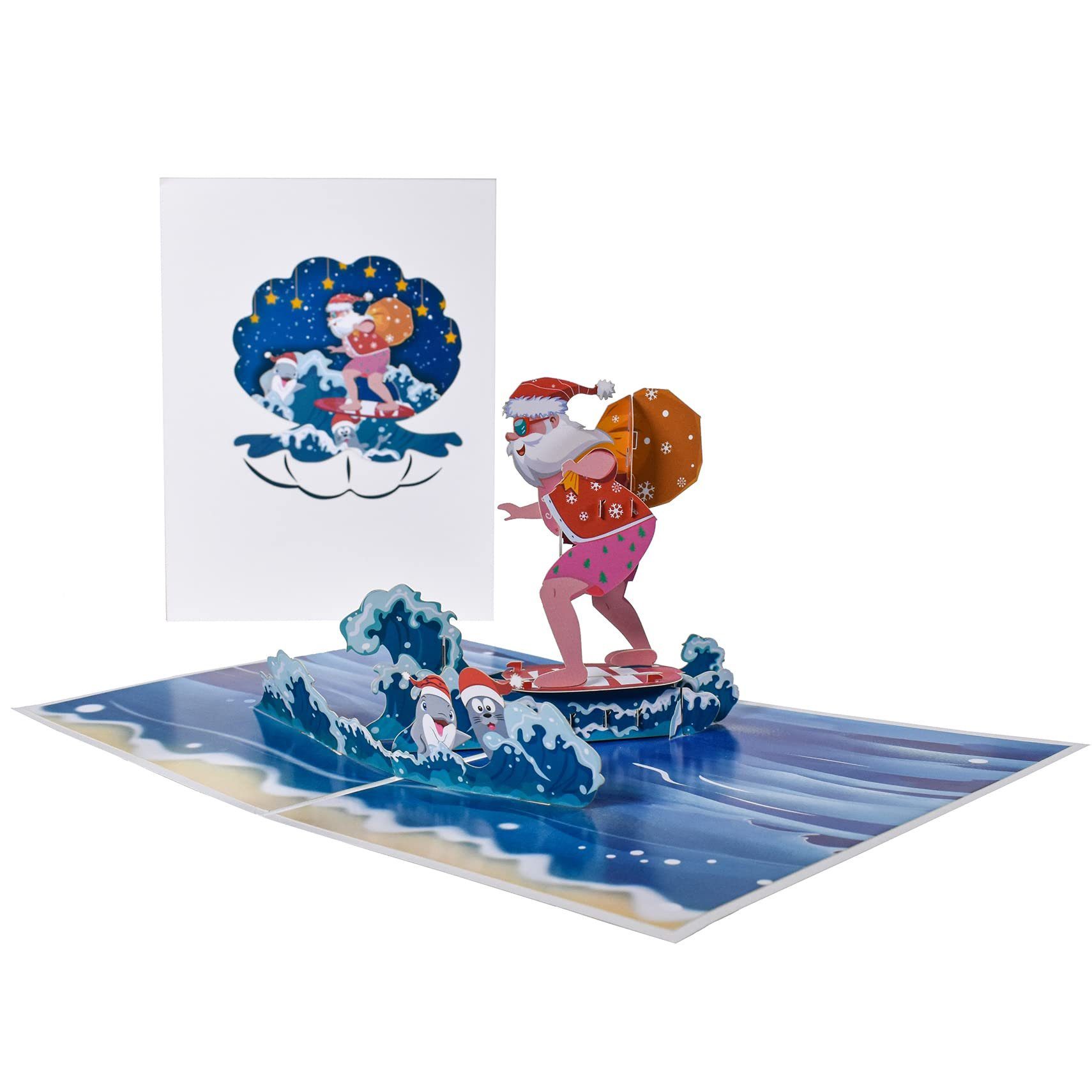 Ronner UG Weihnachtskarte 2 Anwendung 3D Multi Szenen Geschenkkarte Klappkarte Handbuch Sätze Weihnachtskarte Grußkarte