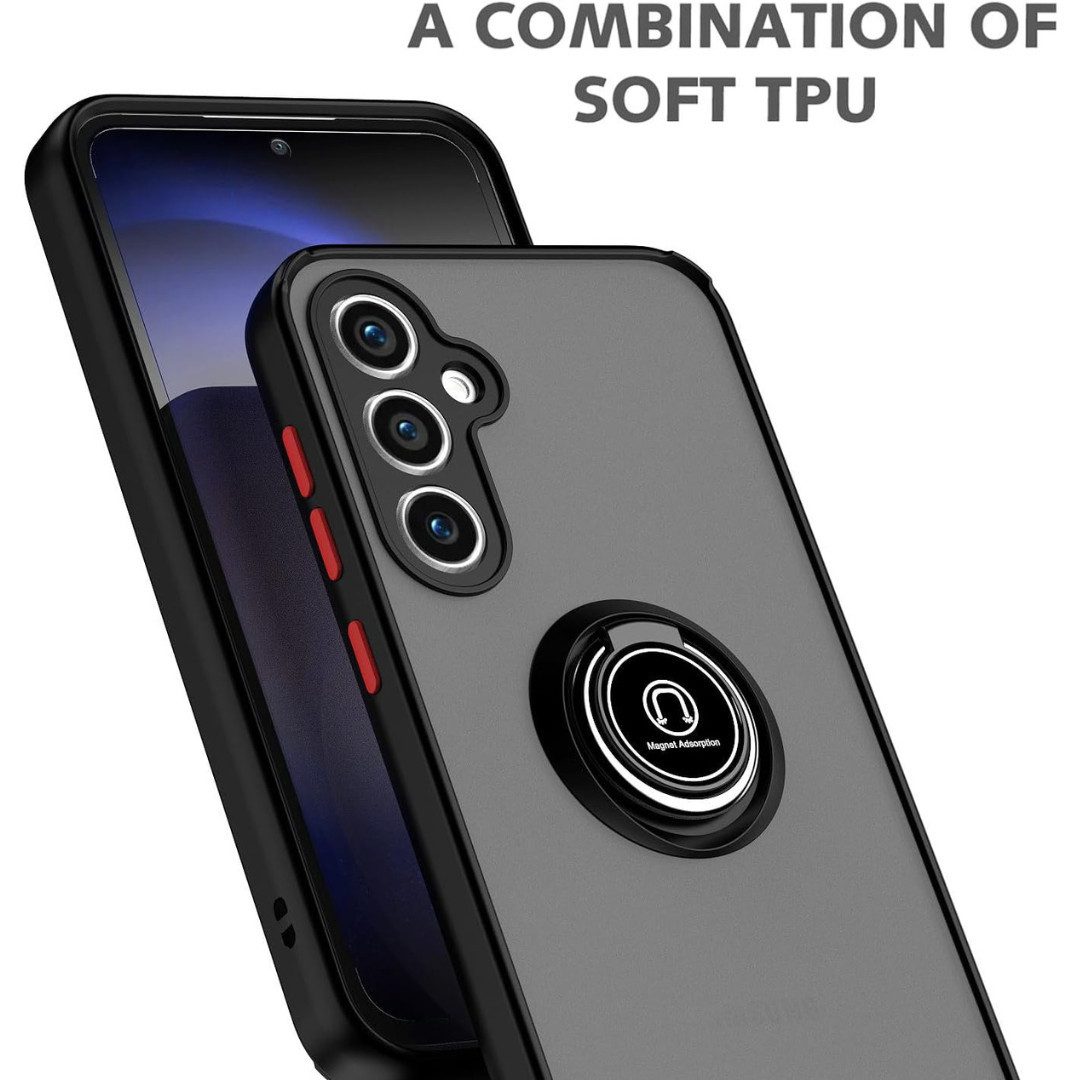 SmartUP Smartphone-Hülle Hülle für Samsung Galaxy S24+ Schutzhülle Handyhülle Slim Case, Ringhalter, Standfunktion