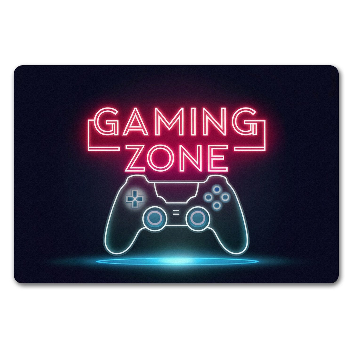 Fußmatte Gaming Zone Controller Fußmatte in 40x60 cm ohne Rand in Neonschrift