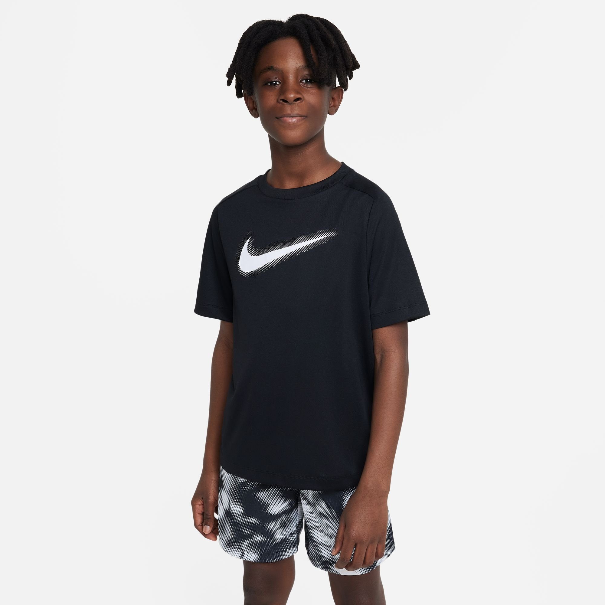 Nike Trainingsshirt DRI-FIT BLACK/WHITE (BOYS) BIG KIDS' TOP GRAPHIC MULTI+ TRAINING