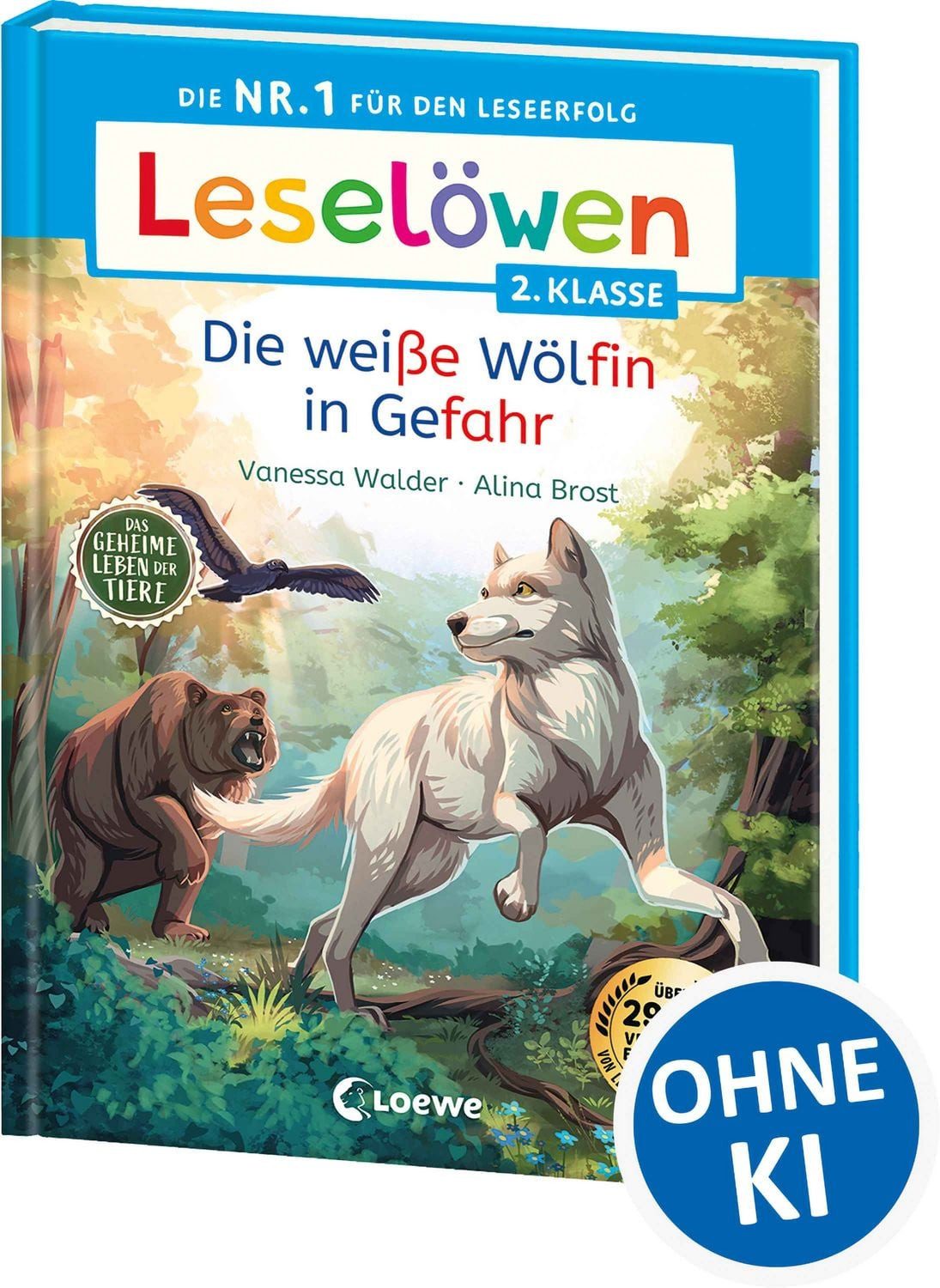 Leselöwen 2. Klasse - Das geheime Leben der Tiere - Die weiße Wölfin i / Vanessa Walder, Die Nr. 1 für den Leseerfolg - Mit Silbenfärbung und Leselernschrift ABeZeh - Erstlesebuch für Kinder ab 7 Jahren