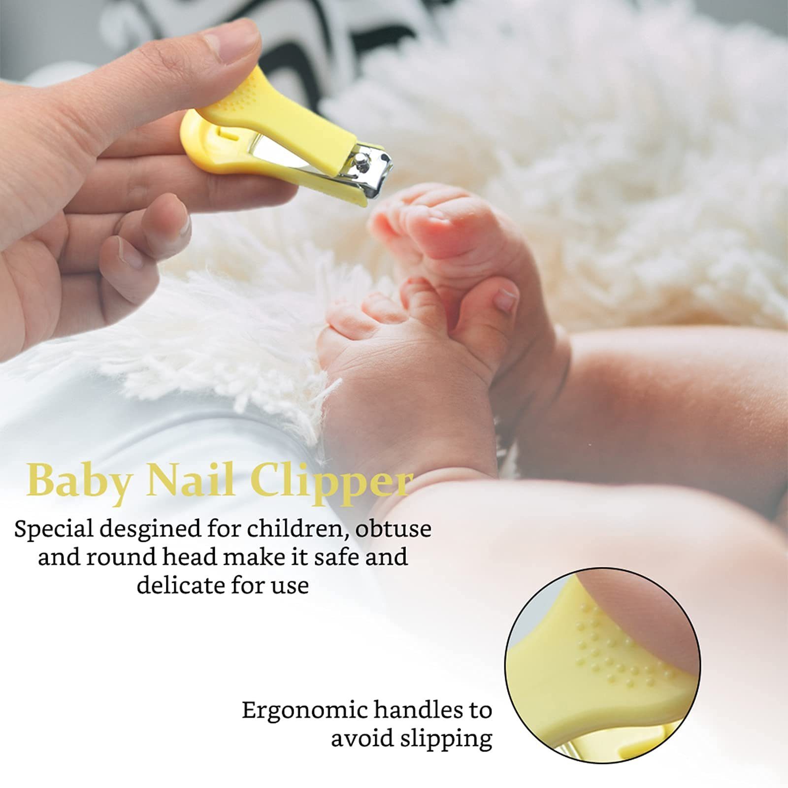 Baby,Baby-Maniküre-Set für DOPWii Gelb Babypflege-Set Babypflegen 8-teilige