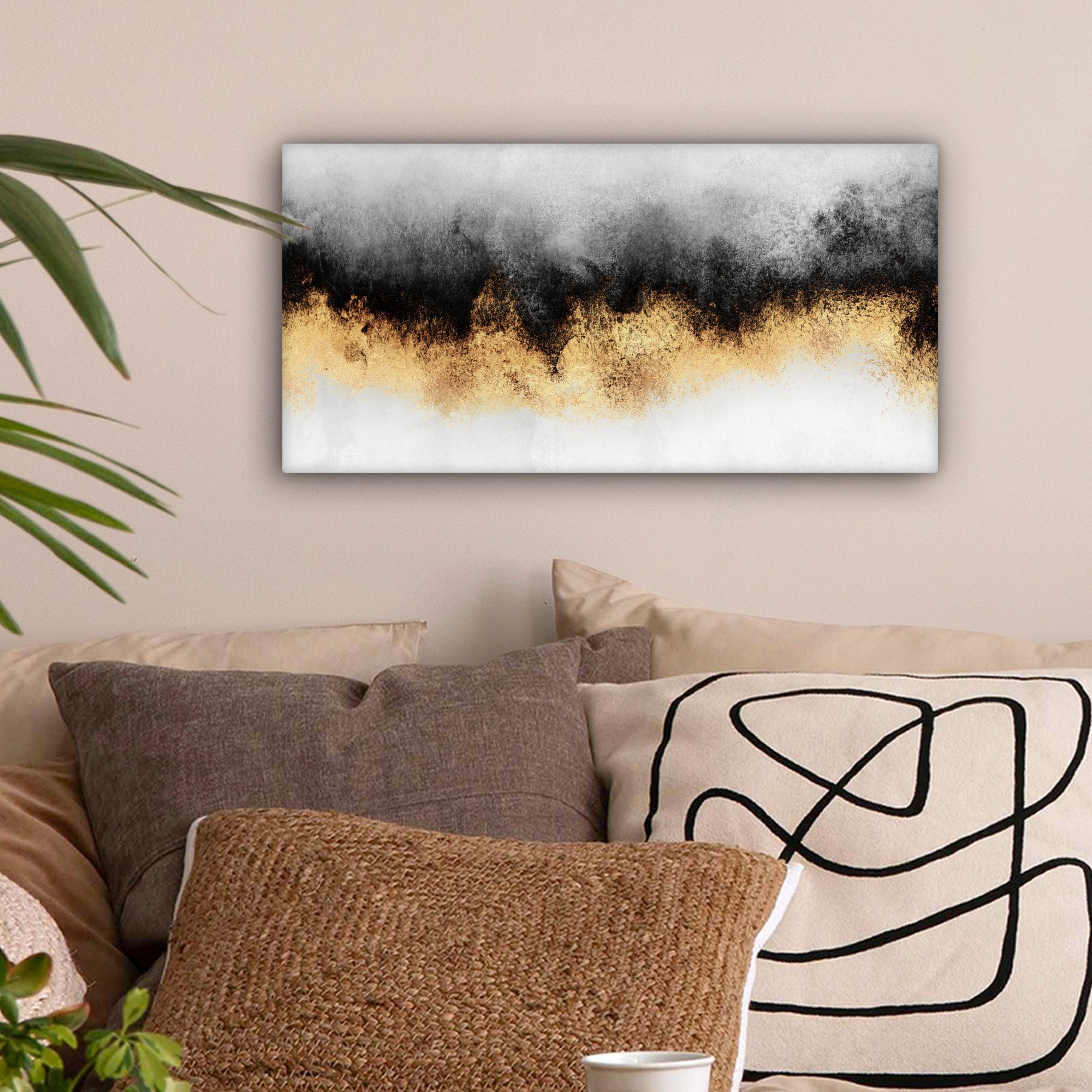 OneMillionCanvasses® Leinwandbild Panorama Gold - Chic günstig online kaufen