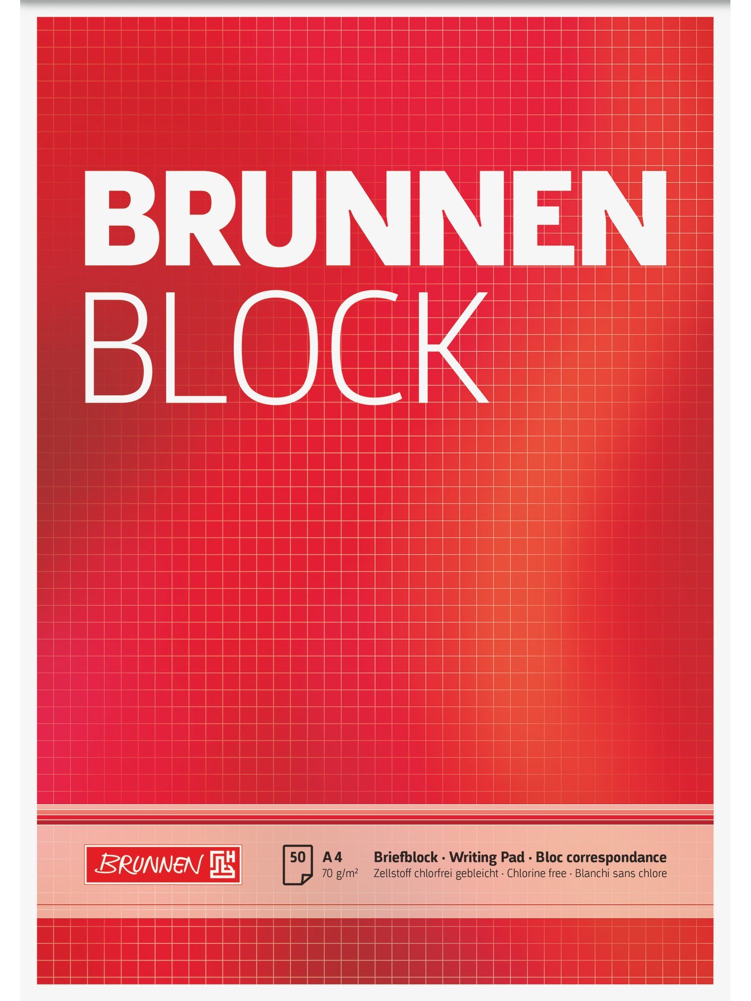 Baier Kindersitz Briefpapier Briefblock A4 kariert Lineatur 22 50 Blatt rot