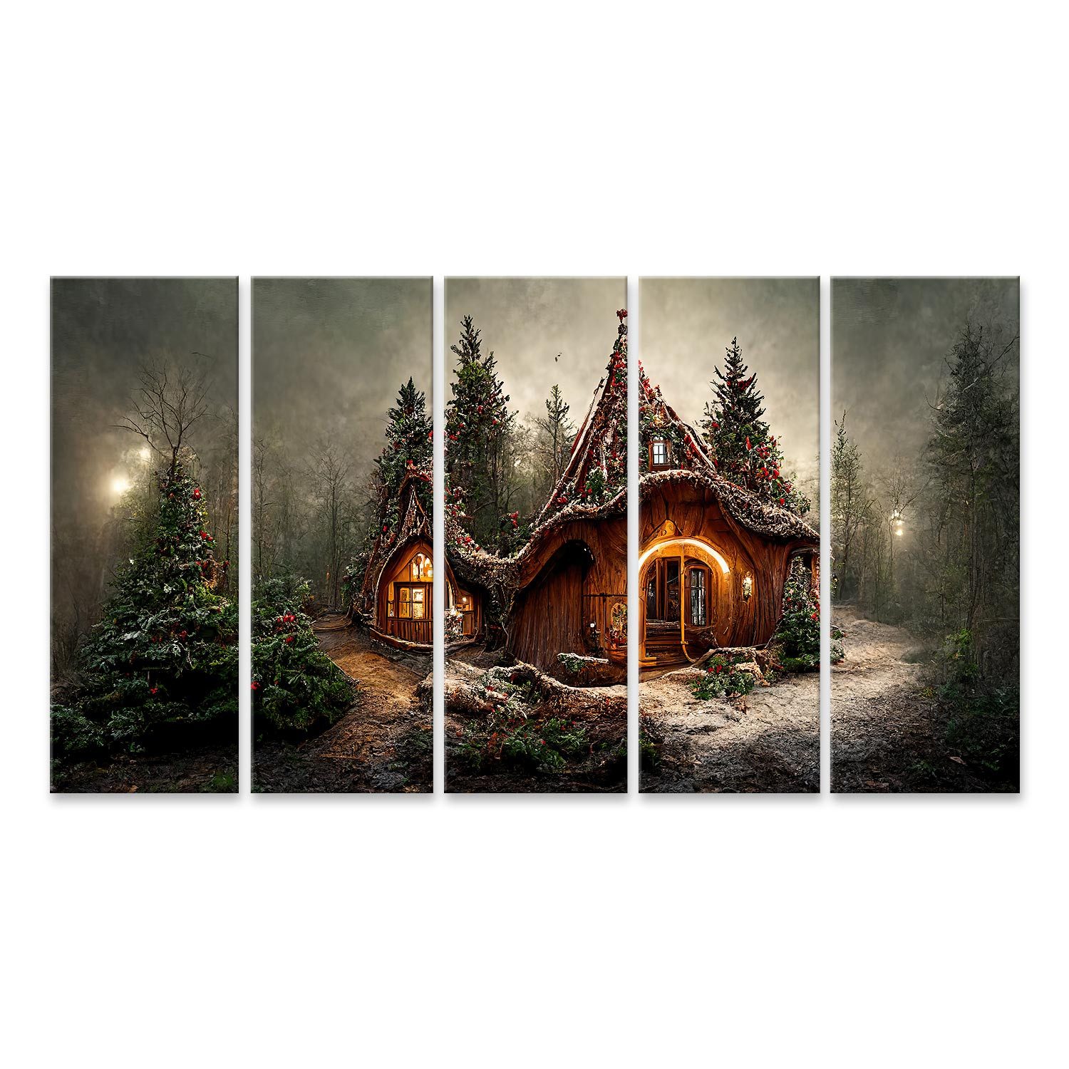 islandburner Leinwandbild Das Haus vom Weihnachtsmann im Zauberwald Bilder