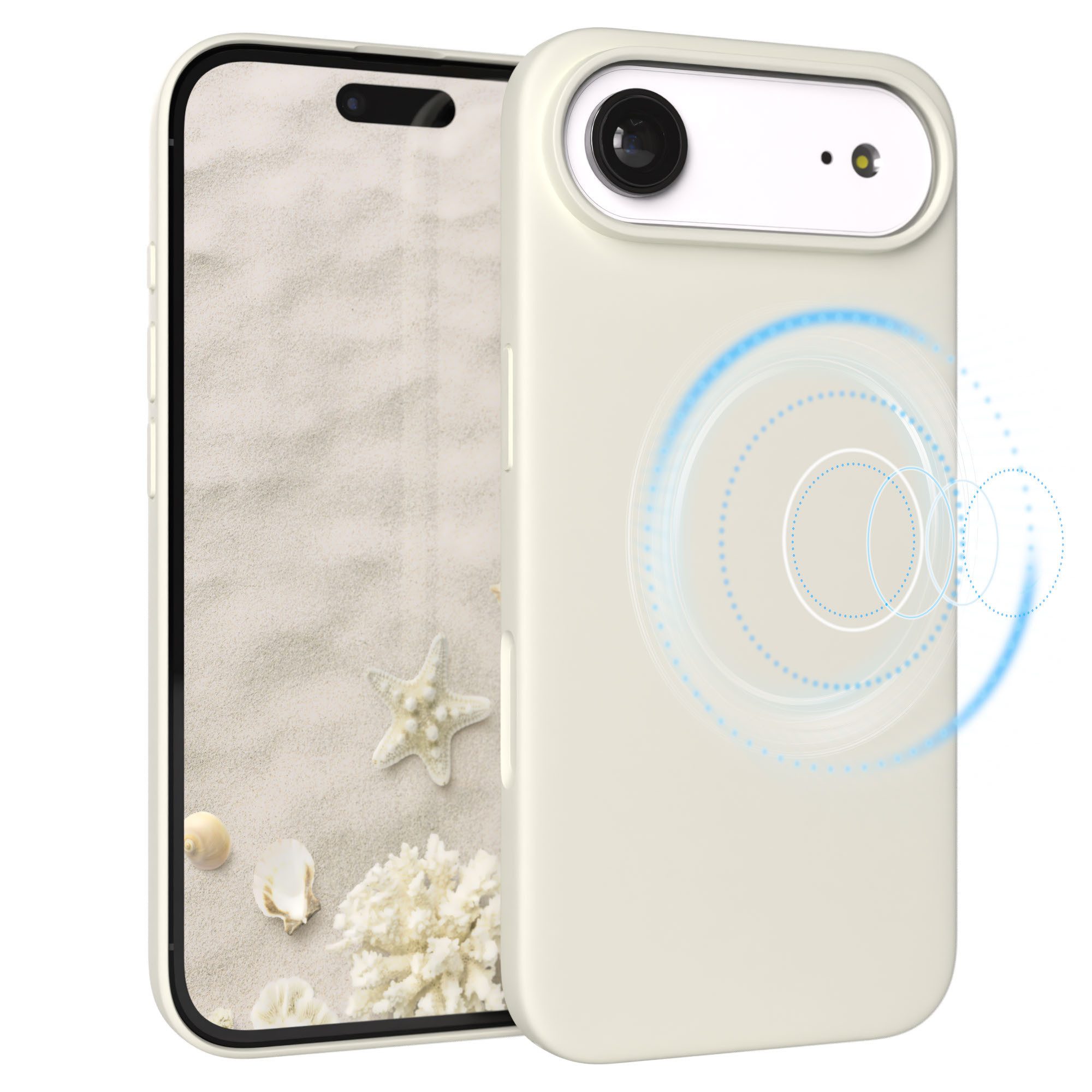 EAZY CASE Handyhülle für Apple iPhone Air Hülle Silikon 6,5 Zoll, Schutzcase mit MagSafe Slimcover Silikonschutzhülle elastisch Taupe