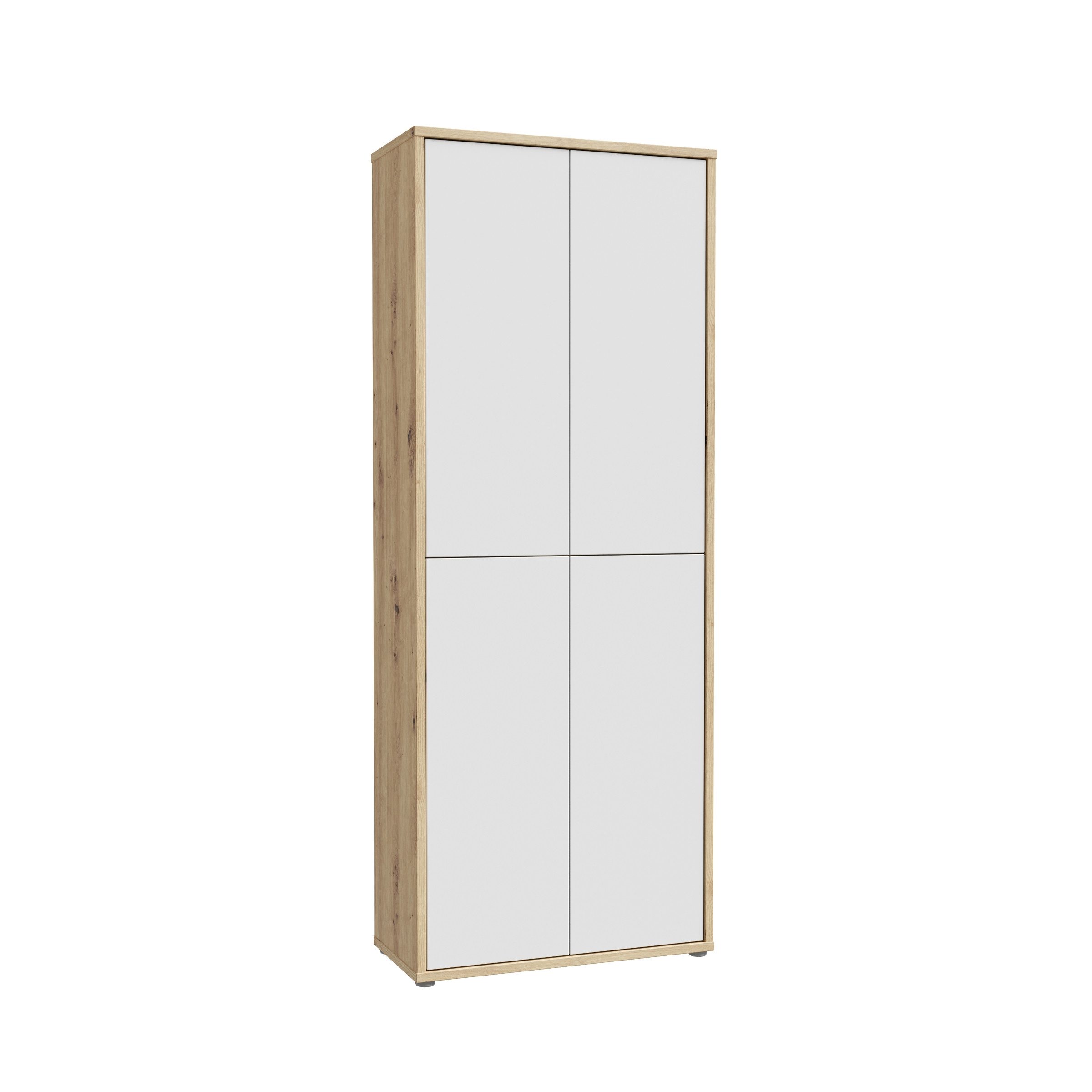 freiraum Schuhschrank Alanna 4 Türen, Secret grey / Artisan Eiche Dekor - 74,5x191,9x34,9 (B/H/T)