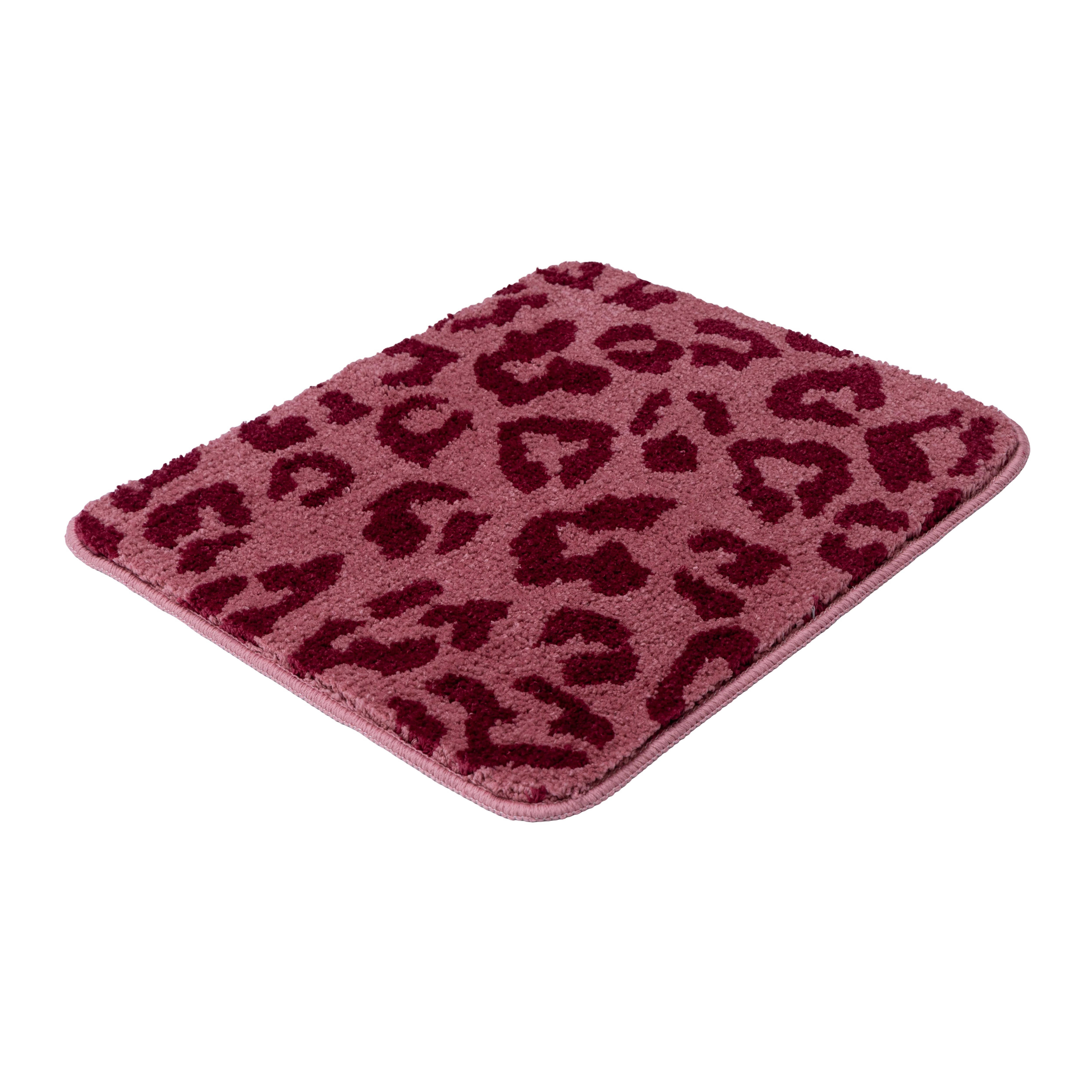 OTTO home Badematte Anna Leo, Badvorleger, Badezimmer Teppich, Duschvorleger, Höhe 15 mm, rutschhemmend beschichtet, schnell trocknend, fußbodenheizungsgeeignet, Polyester, rechteckig, mit Animal Print, modernes Muster, Leo, weich