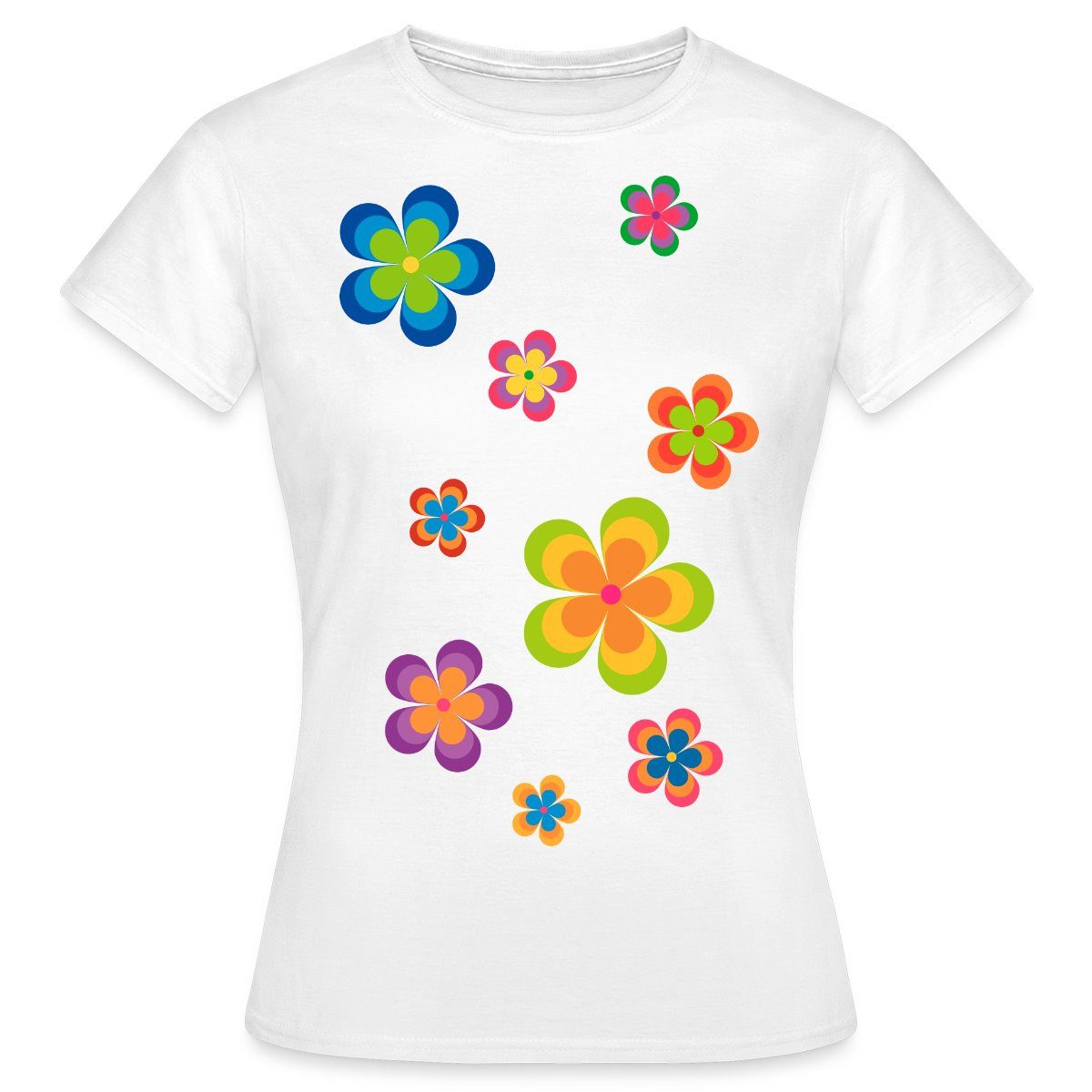 Spreadshirt T-Shirt Hippie Flower Power Blumen Frauen T-Shirt (1-tlg) günstig online kaufen