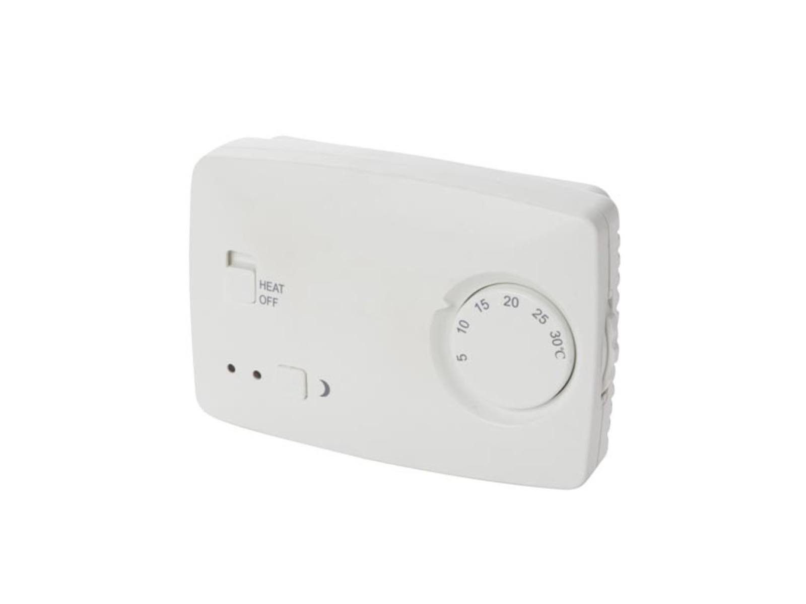 PEREL Raumthermostat, max. 230 V, elektrisch, analoger Temperatruregler Termostat für Wand-Thermostat Heizungsregler