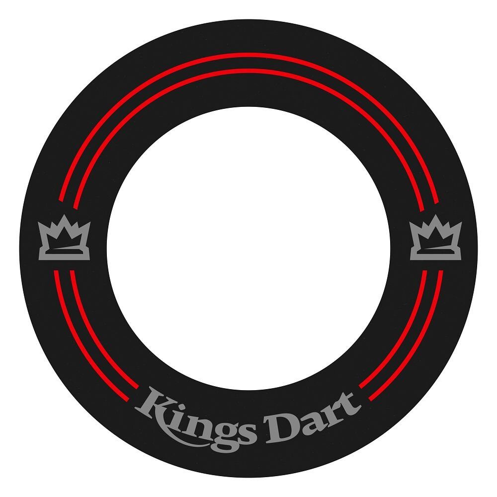 PU-Surround, Kings einteilig, Dart Surround Schwarz-Rot Dart-Wandschutz Einteiliges