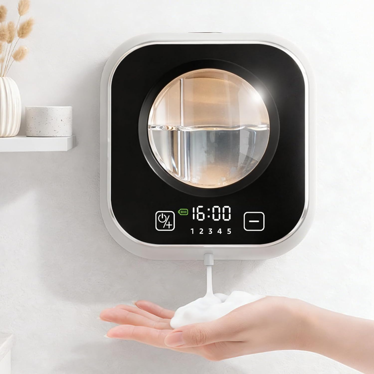 FELIXLEO Seifenspender Seifenspender Automatisch Wandbefestigung Schaum Sensor Weiß 320ML, (1-tlg) – Bild 2 von 5