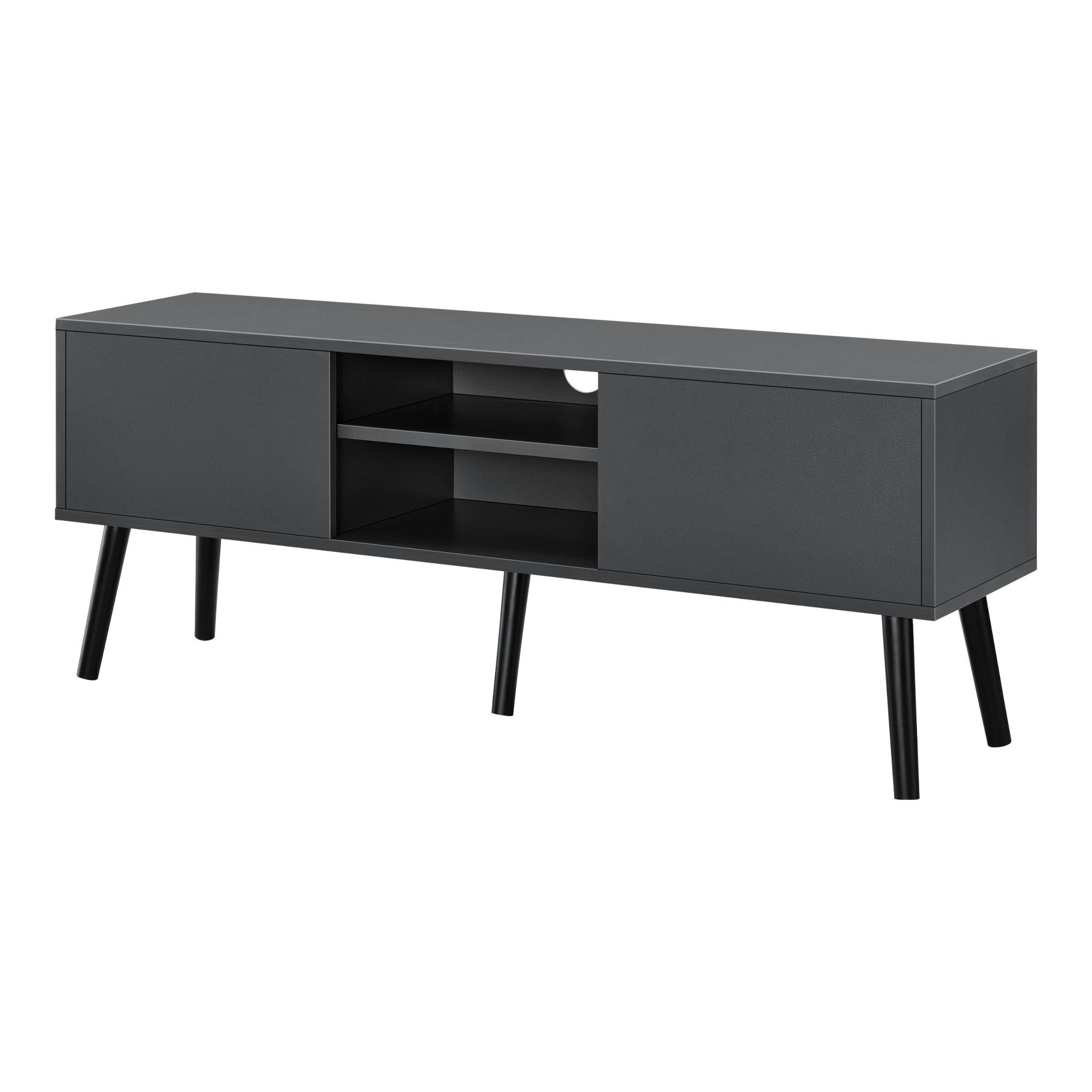en.casa Lowboard, »Eskilstuna« Fernsehtisch 120x29,5x46,5cm Dunkelgrau günstig online kaufen