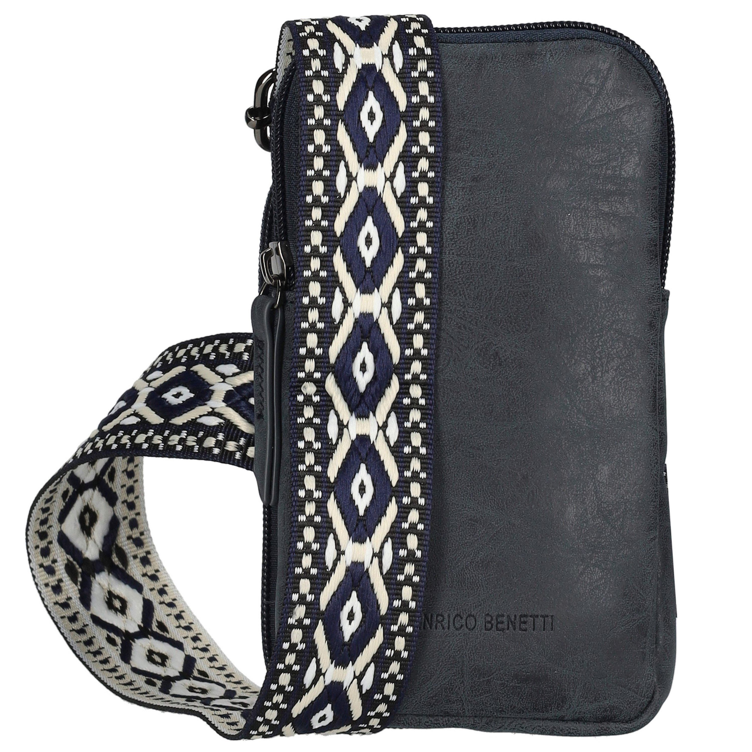 Enrico Benetti Handytasche zum umhängen Kleine Handyumhängetasche (Crossbody Tasche Damen, mit breitem Gurt), Kompatibel mit Apple iPhone 13, 14, 15 Pro, Pro Max, Plus