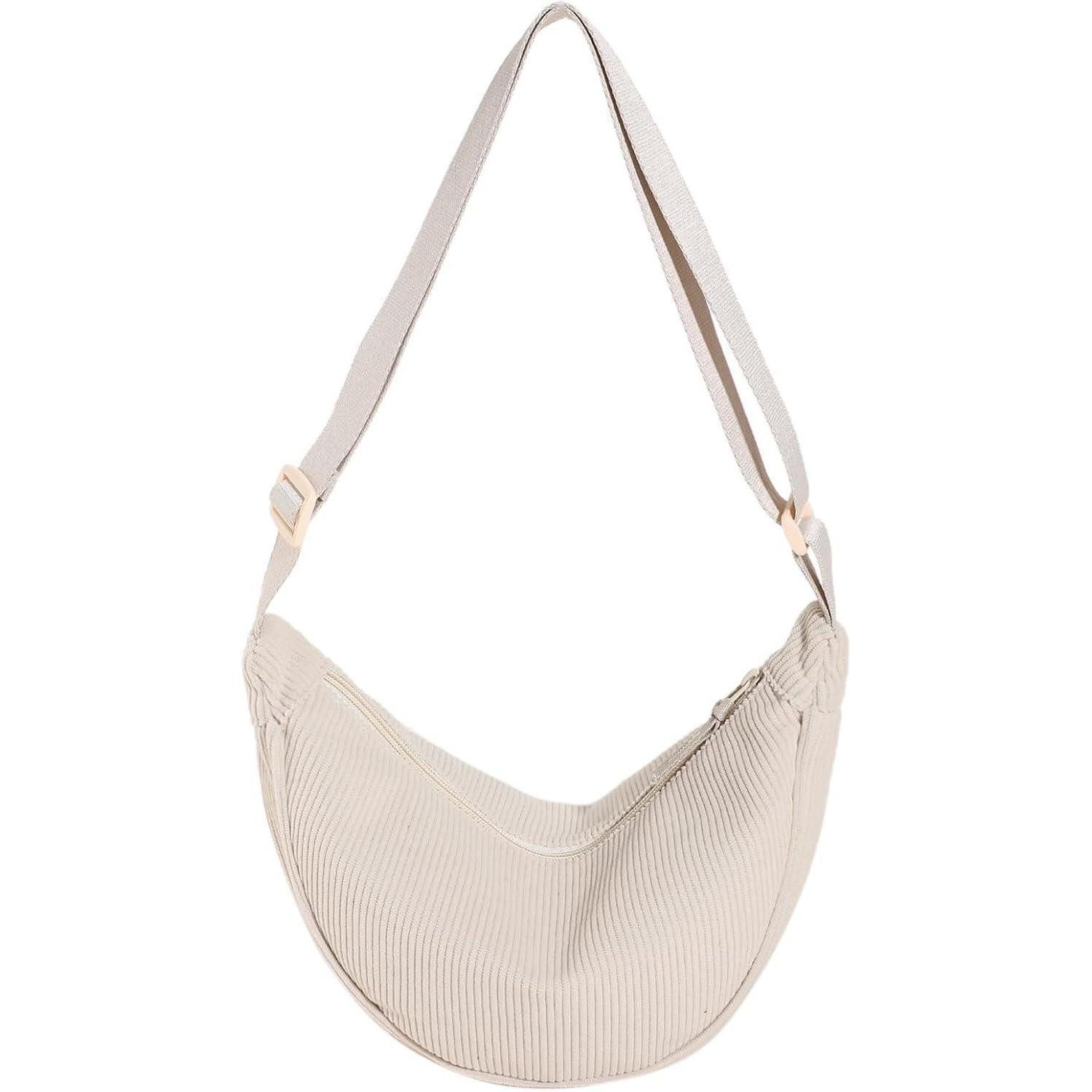 LuxusKollektion Umhängetasche Kleine Halbmondtasche aus Cord, Crossbody Bag günstig online kaufen