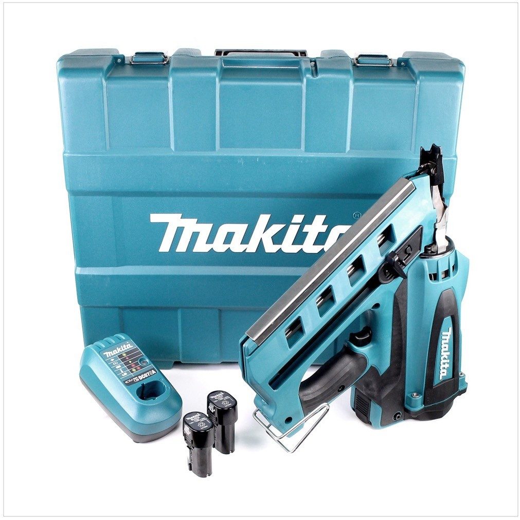 Makita Nagler GN 900 SE Akku Gasnagler 7,2 V im Transportkoffer mit 2x BL 7010 1,0