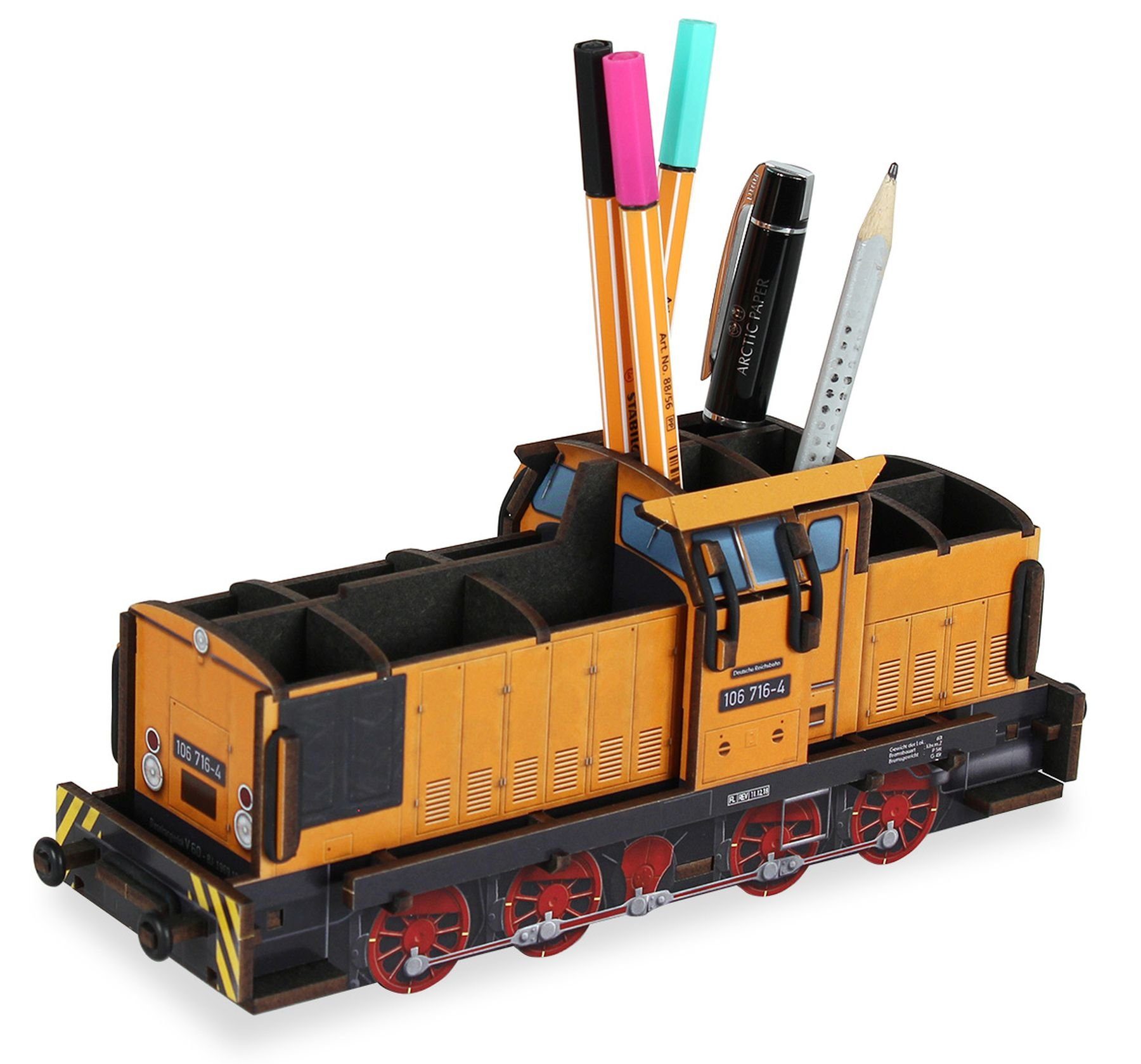 WERKHAUS® Aufbewahrungsbox Werkhaus - Stiftebox Diesellok V60 Goldbroiler W günstig online kaufen