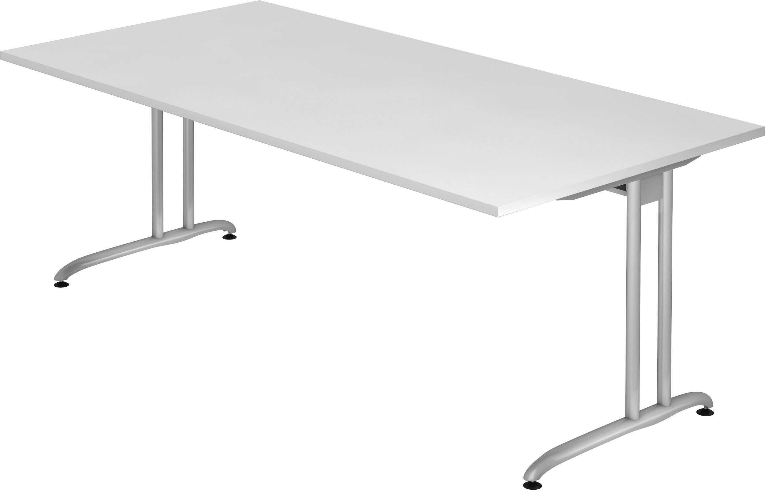 bümö Schreibtisch Schreibtisch Serie-B, 200 - Weiß 100 Rechteck: cm Dekor: x
