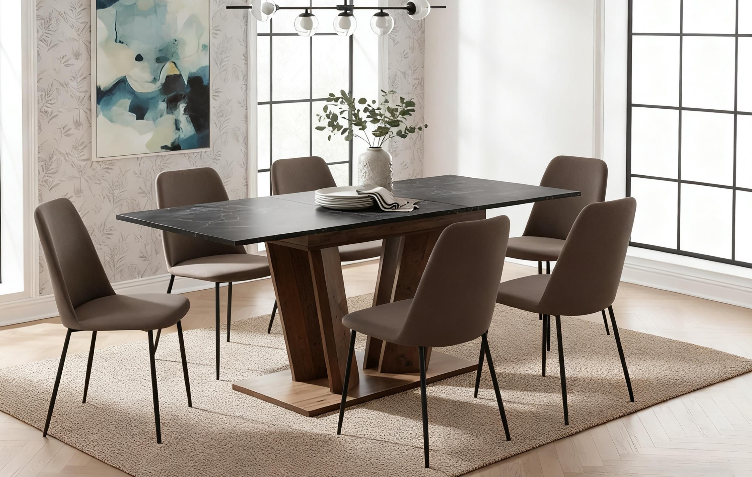 B&D home Esstisch Ausziehtisch MARA, Metallgestell oder Holzgestell, ausziehbar 120-160cm, 4-6 Personen