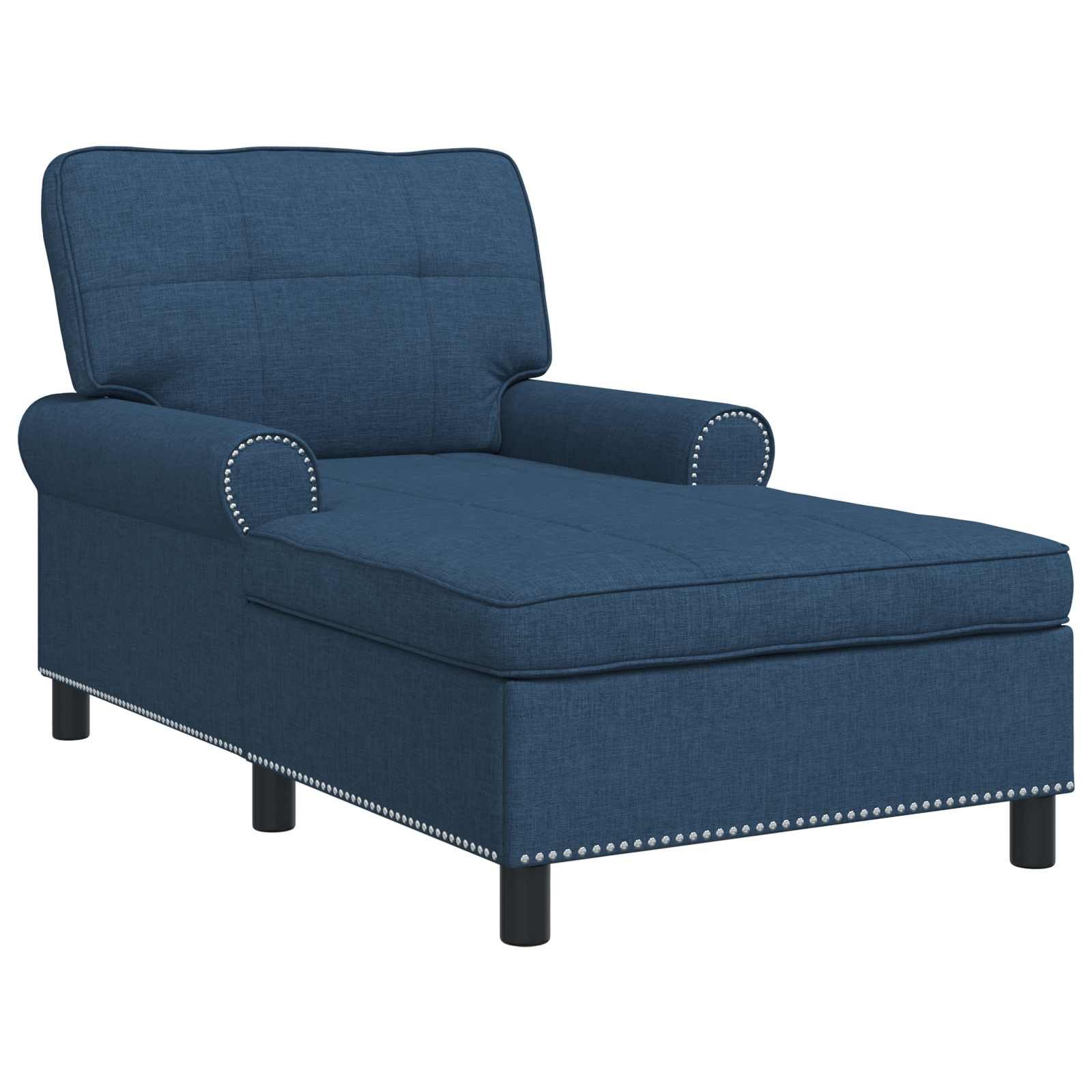 vidaXL Chaiselongue Lounge-Liege mit Kissen Blau 91 x 157 x 91 cm Stoff, 1 Teile