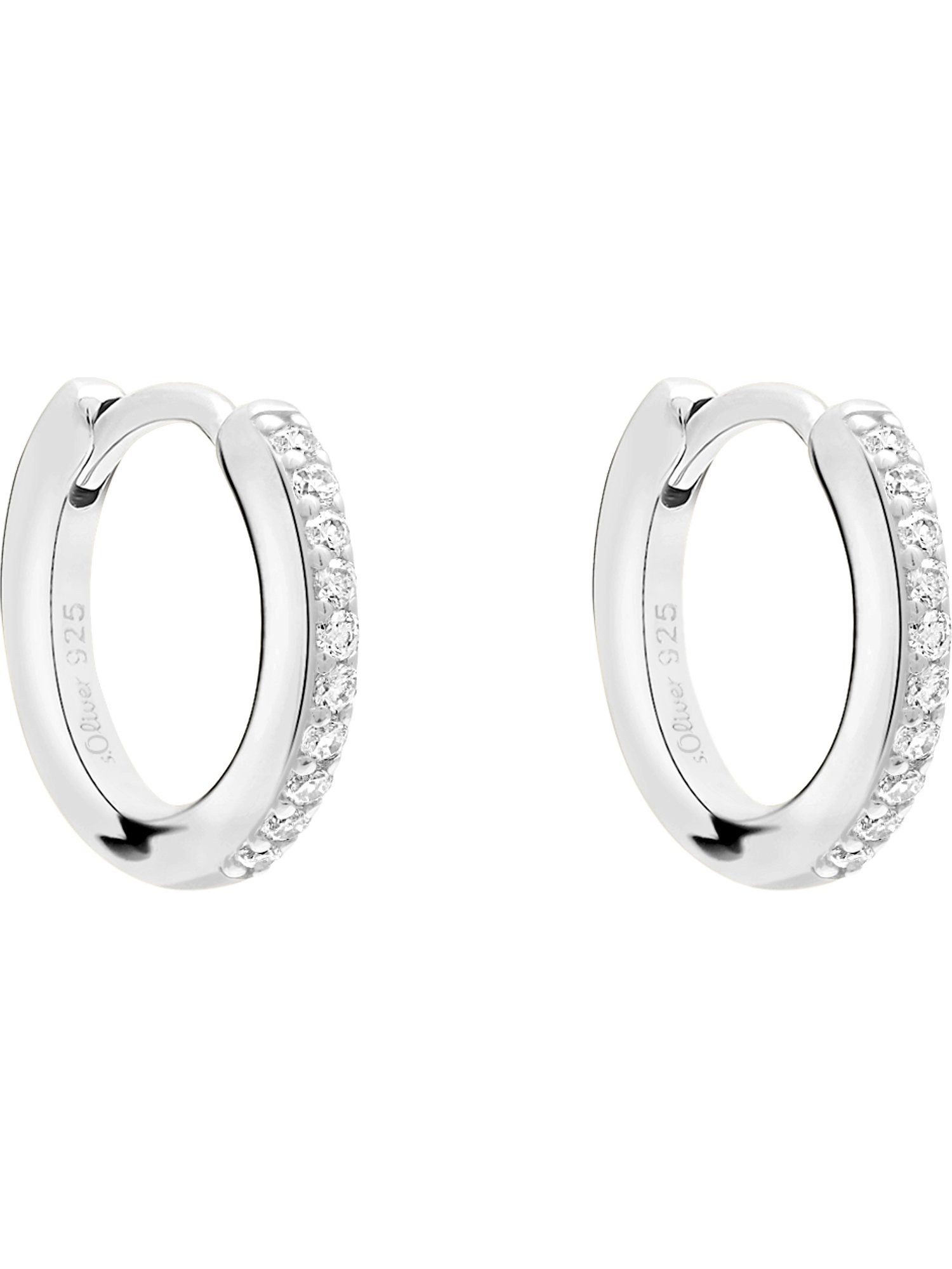 s.Oliver Paar Creolen S.Oliver Damen-Creolen 925er Silber 20 Zirkonia (Paar)