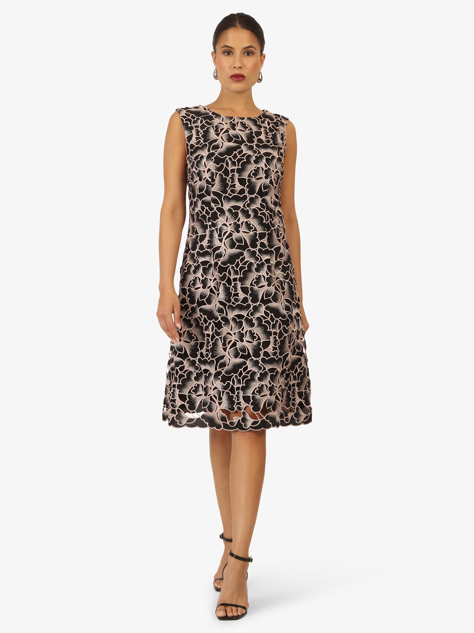 Kraimod Cocktailkleid mit floraler Spitze und Rundhals günstig online kaufen