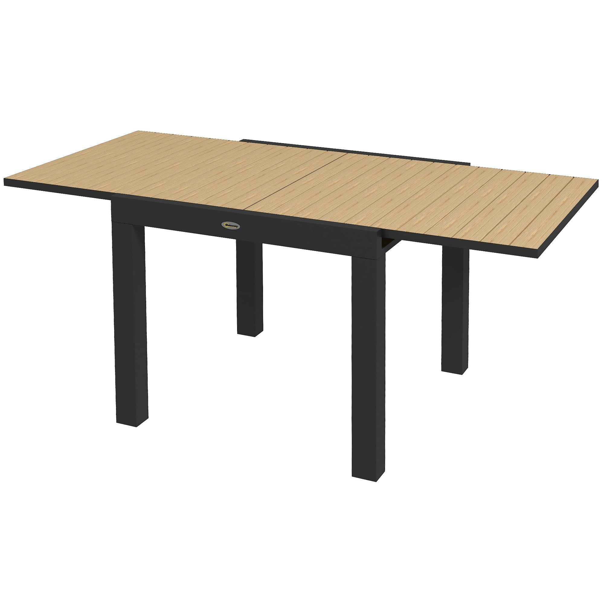 furnicato Gartentisch Ausziehbarer Terrassentisch 81/162L x 80B x 75H cm in Gelb