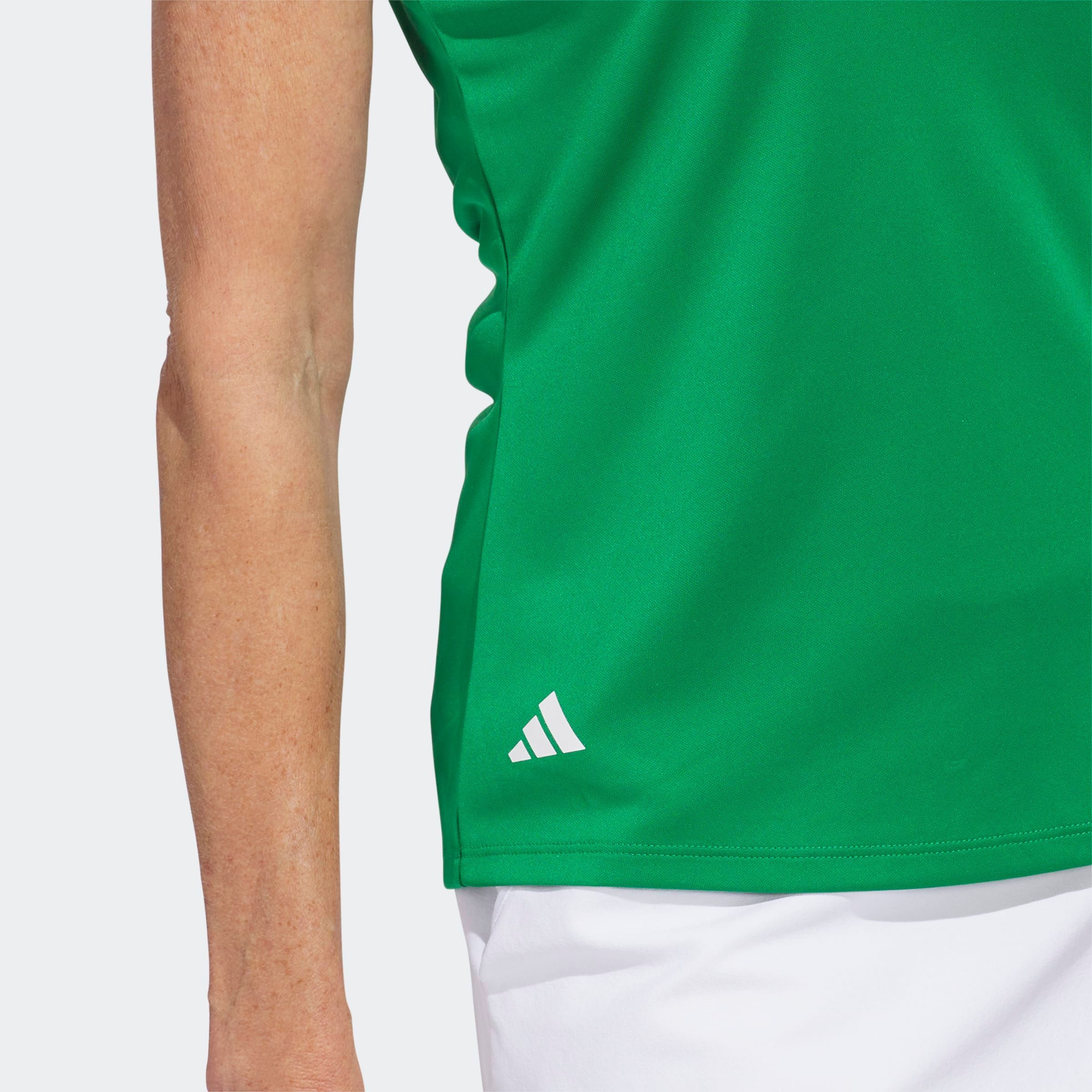 adidas Performance Poloshirt SOLID PERFORMANCE SLEEVE FÜR DAMEN mit Druckknopfverschluss, aus Polyester, leichtes Pikeematerial