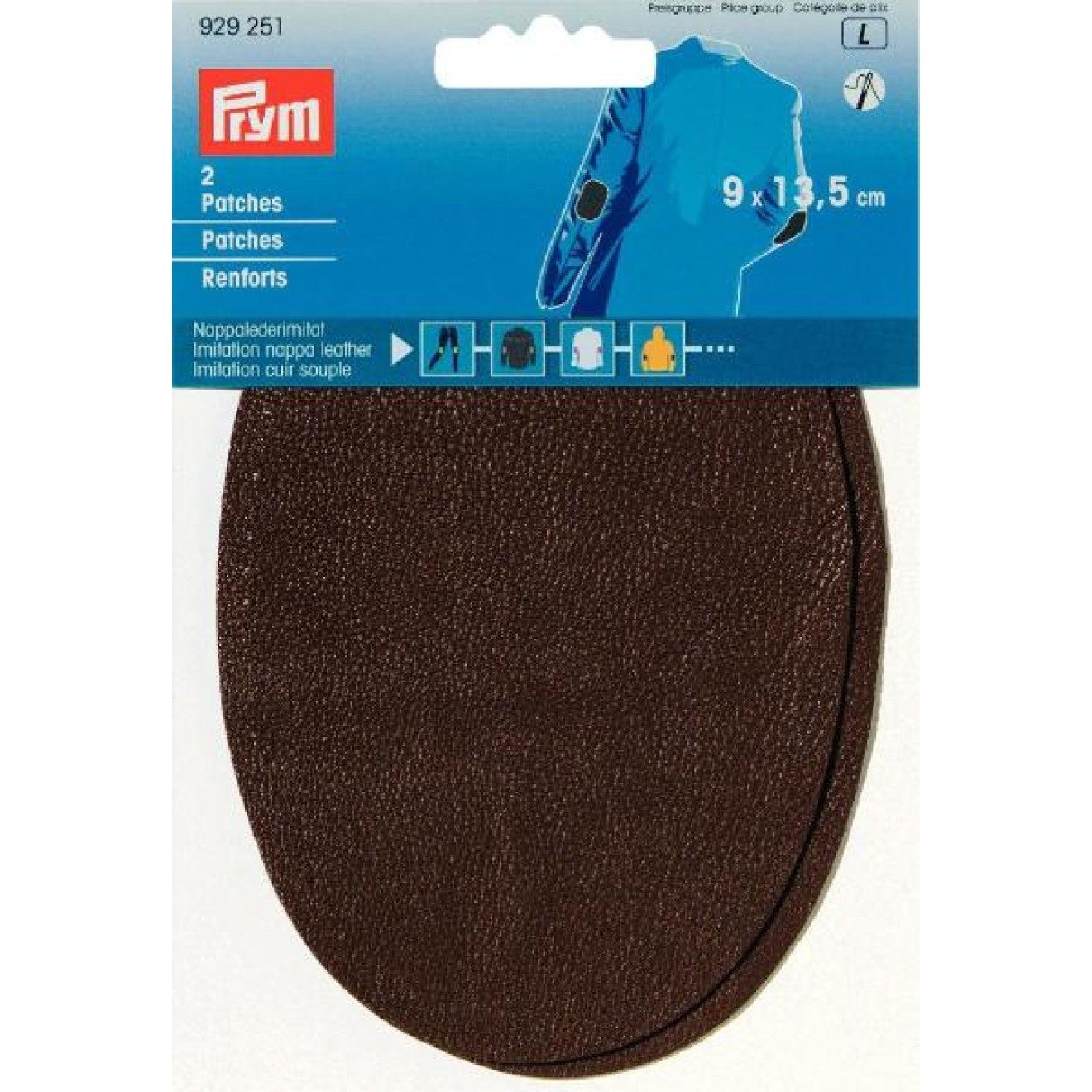 Prym Stricknadeln Patches Nappalederimitat 9x13,5 cm dunkelbraun 1 Paar