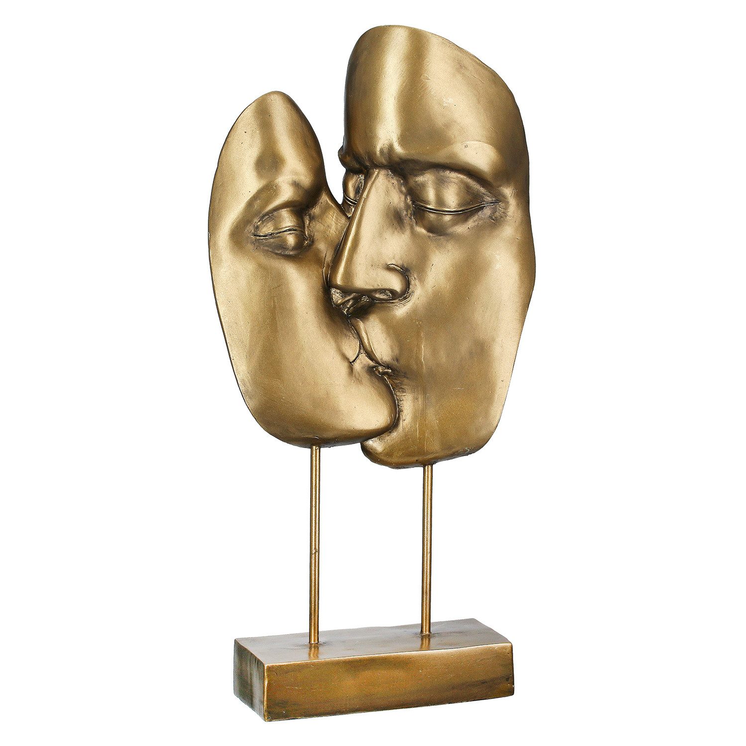 GILDE Skulptur KUSS Skulptur - goldfarben - Poly - Höhe 41,5cm x Breite 20cm (1x Skulptur, Figur - Wohnaccessoires), moderne Skulptur - Deko - Schlafzimmer - Wohnzimmer