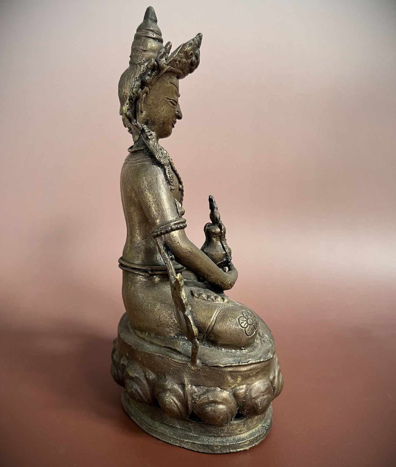 Asien LifeStyle Buddhafigur Buddha Indien Amitayus Skulptur Bronze Figur